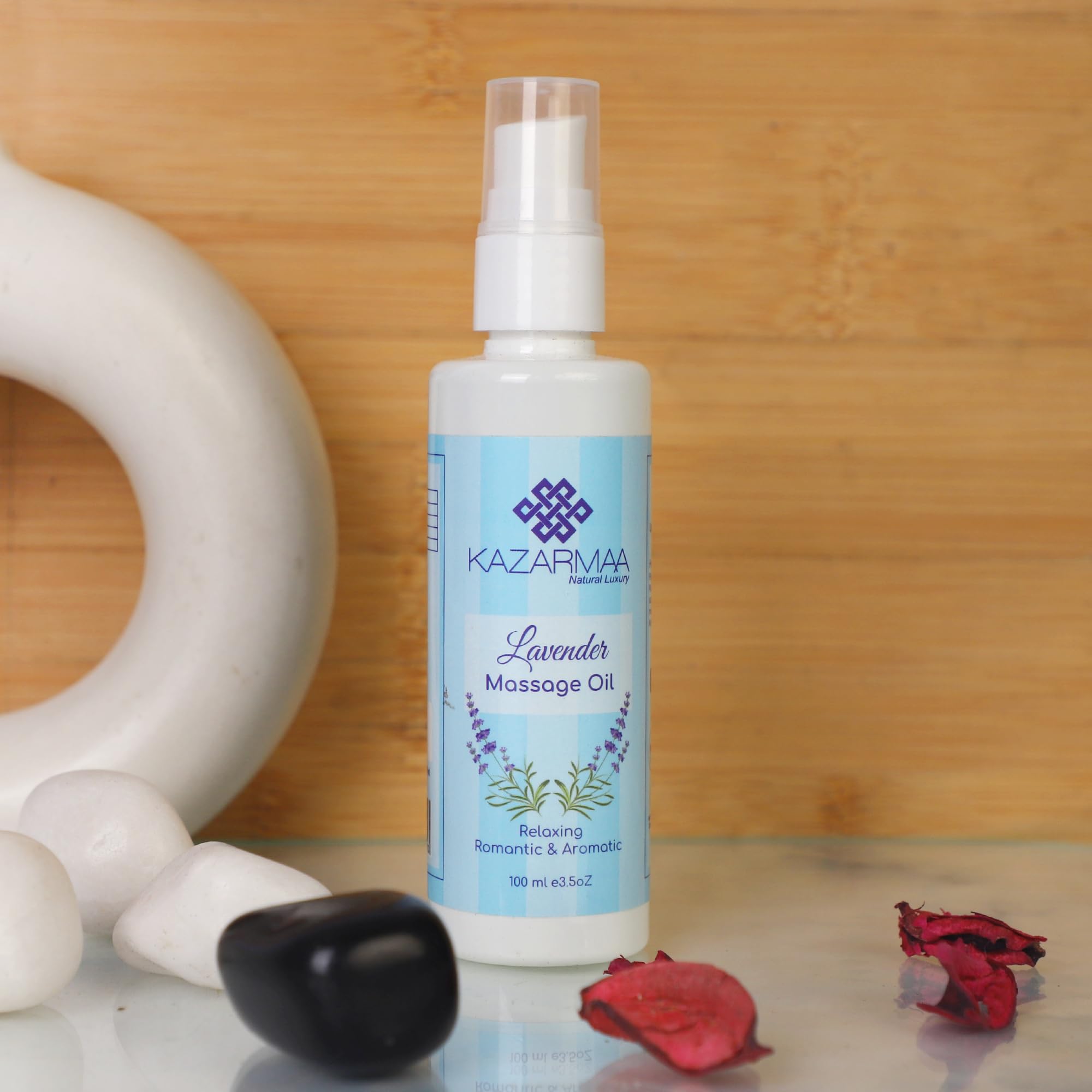 Kazarmaa Lavender Body Massage Oil - 100% Natural Lavender Essential Oil for Relaxation, Pain Relief & Better Sleep - Soothes Joint & Muscle Pain - 100ml - Perfect for Aromatherapy, Spa & Home Relaxation
