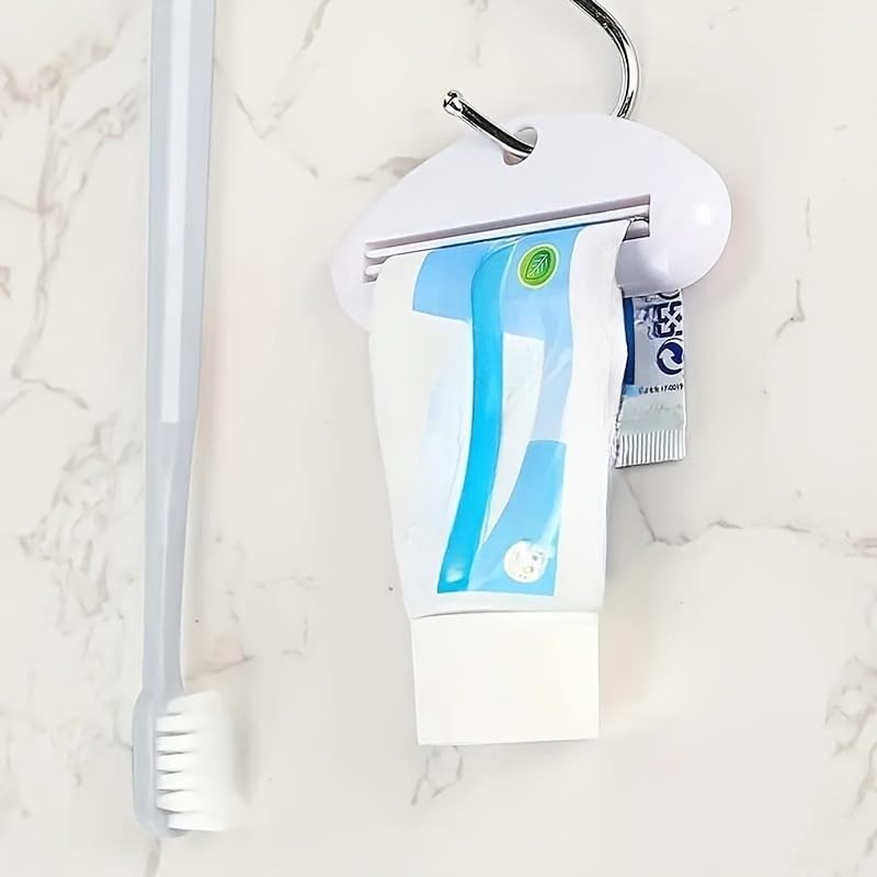 5Pcs White Plastic Toothpaste Tube Squeezer Dispenser - Toothpaste Saver Clip for Kids & Adults - Bathroom Organizer for Efficient Toothpaste Use - Perfect for Travel, Home & Daily Oral Care Routine