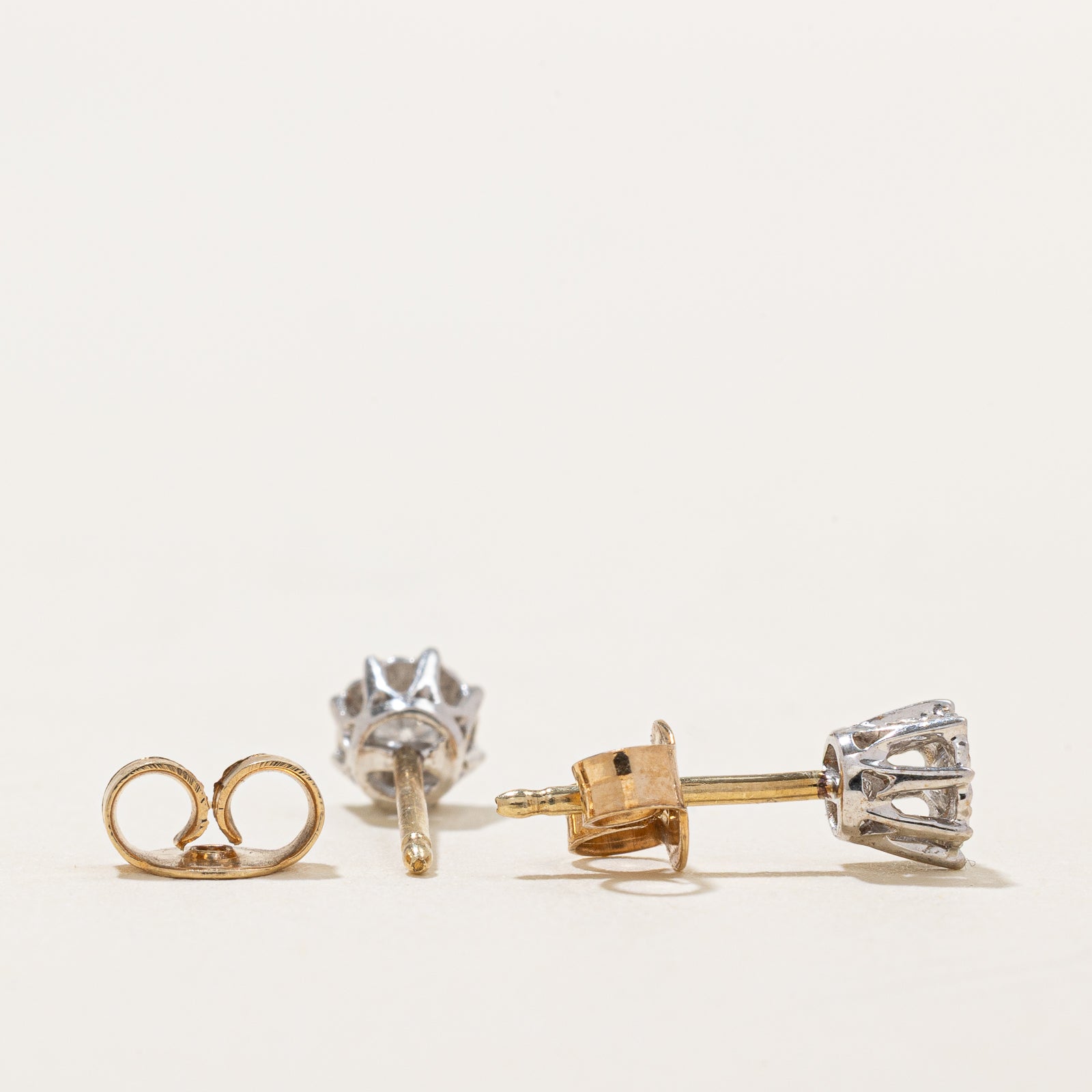 9K Illusion Set Diamond Stud Earrings | 0.12ctw Gold Plated Earrings for Women | Perfect for Everyday Wear, Gift Giving & Special Occasions