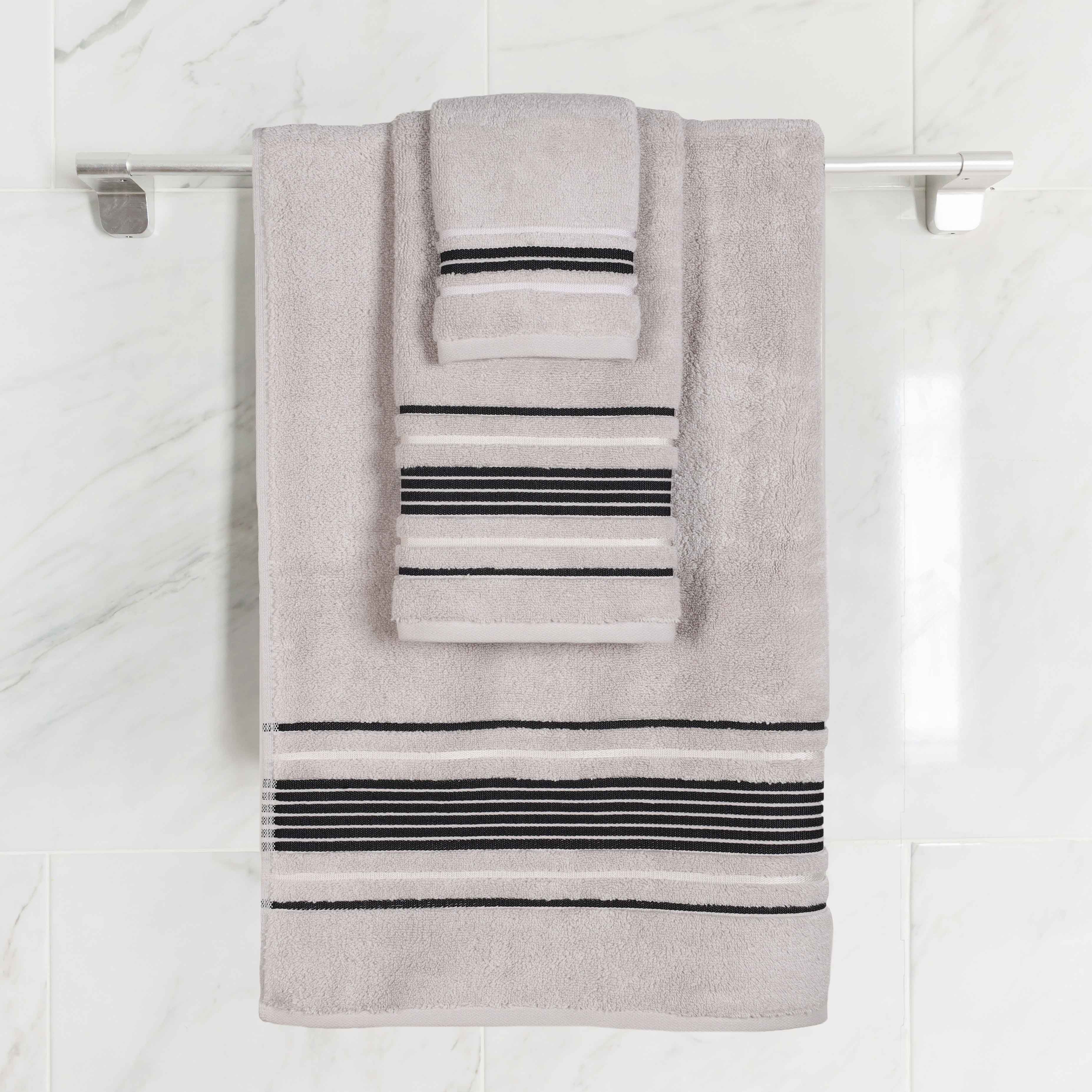Premium Sadie Zero Twist Cotton 3-Piece Towel Set with Elegant Floral Motif - Ultra Soft & Absorbent Bath Towels for Spa, Guest Bathroom & Luxury Home Decor