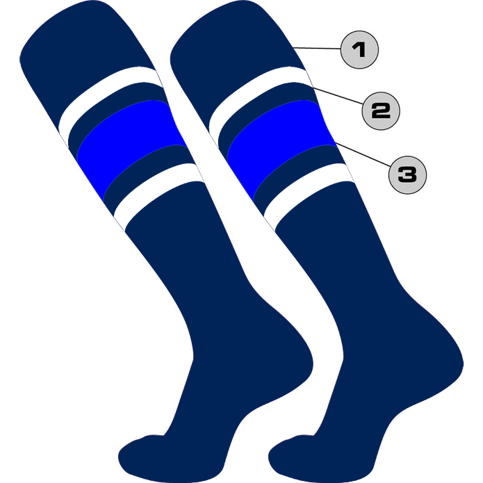 TCK Baseball Socks - Dugout Series I Pattern E DNOE - High Performance Baseball Socks for Players & Athletes - Perfect for Games, Practice & Training
