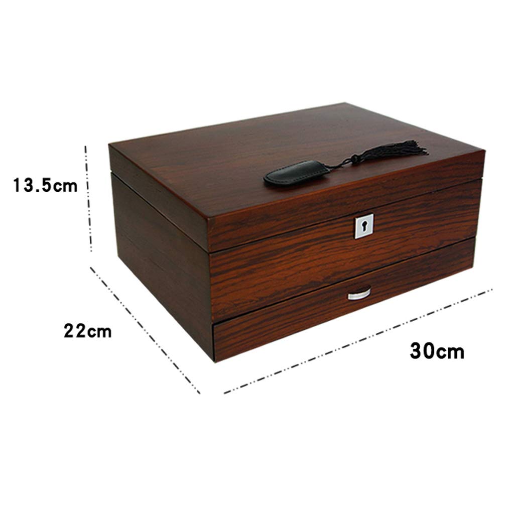 Premium Wooden Watch Case Display Organizer - 30cm(L) × 22cm(W) × 13.5cm(H) Multi-Compartment Jewelry Storage Box with Watch Cushions - Perfect for Watch Collectors, Jewelry Organization & Gift Presentation