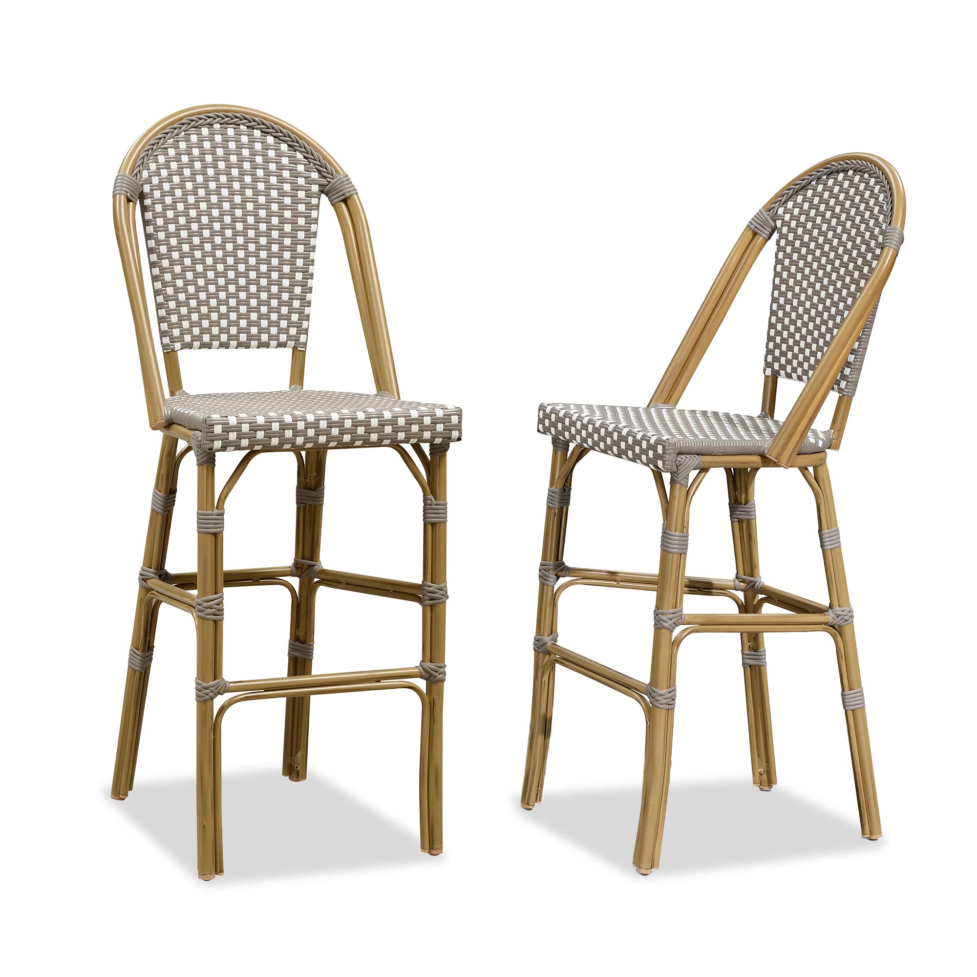 PURPLE LEAF Set of 2 French Style Bar Stools - 30