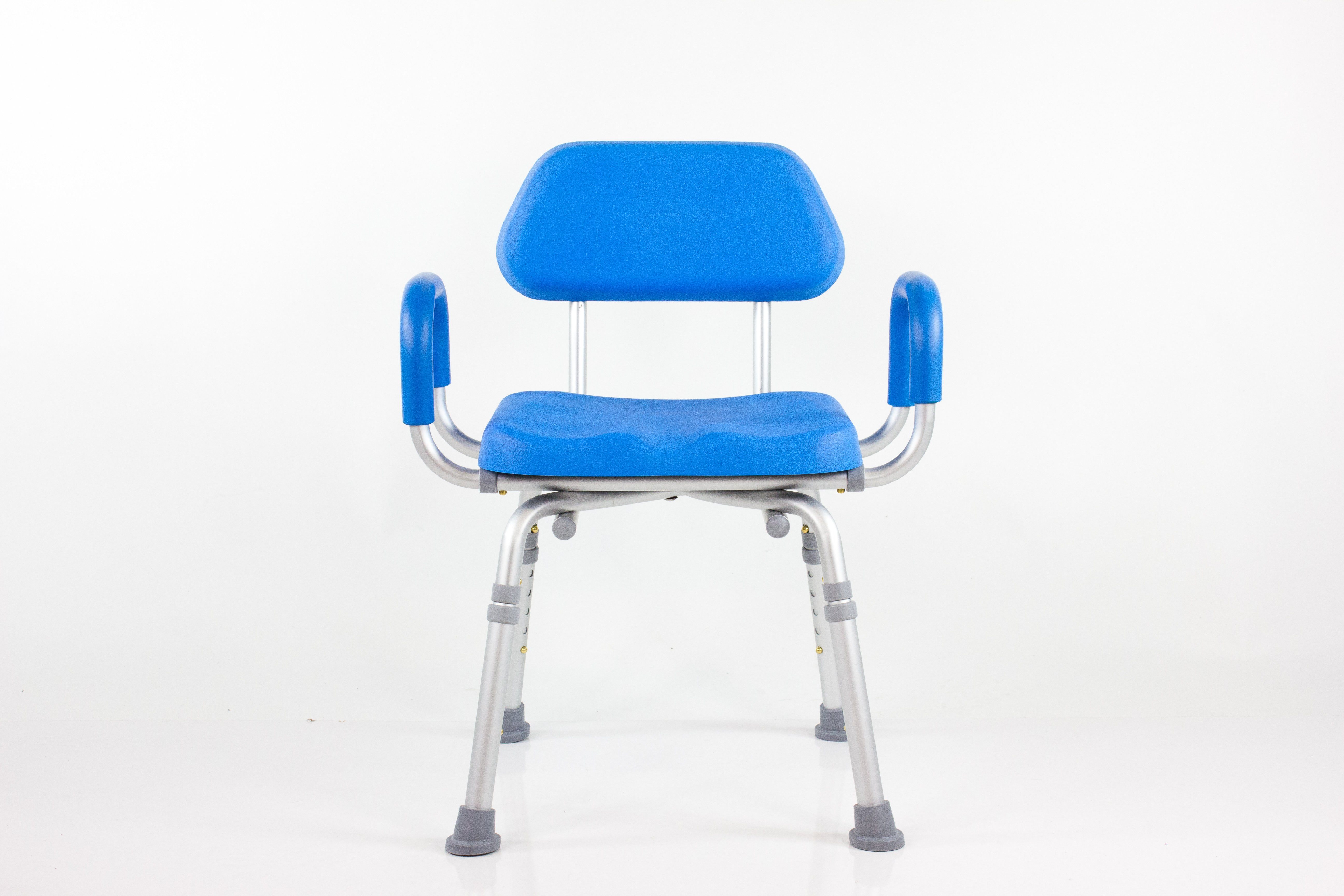 ComfortAble™ Deluxe Padded Bath Shower Chair with Armrests - Non-Slip & Adjustable Height for Elderly & Disabled Safety in Bathroom