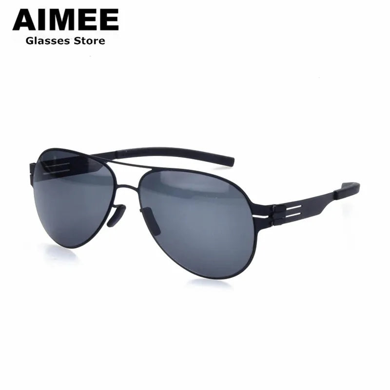 **Aimee Men's Polarized Sunglasses - Full Rim Oval Double Bridge Stainless Steel Frame - UV Protection for Driving, Fishing & Outdoor Activities (Model 6114)**