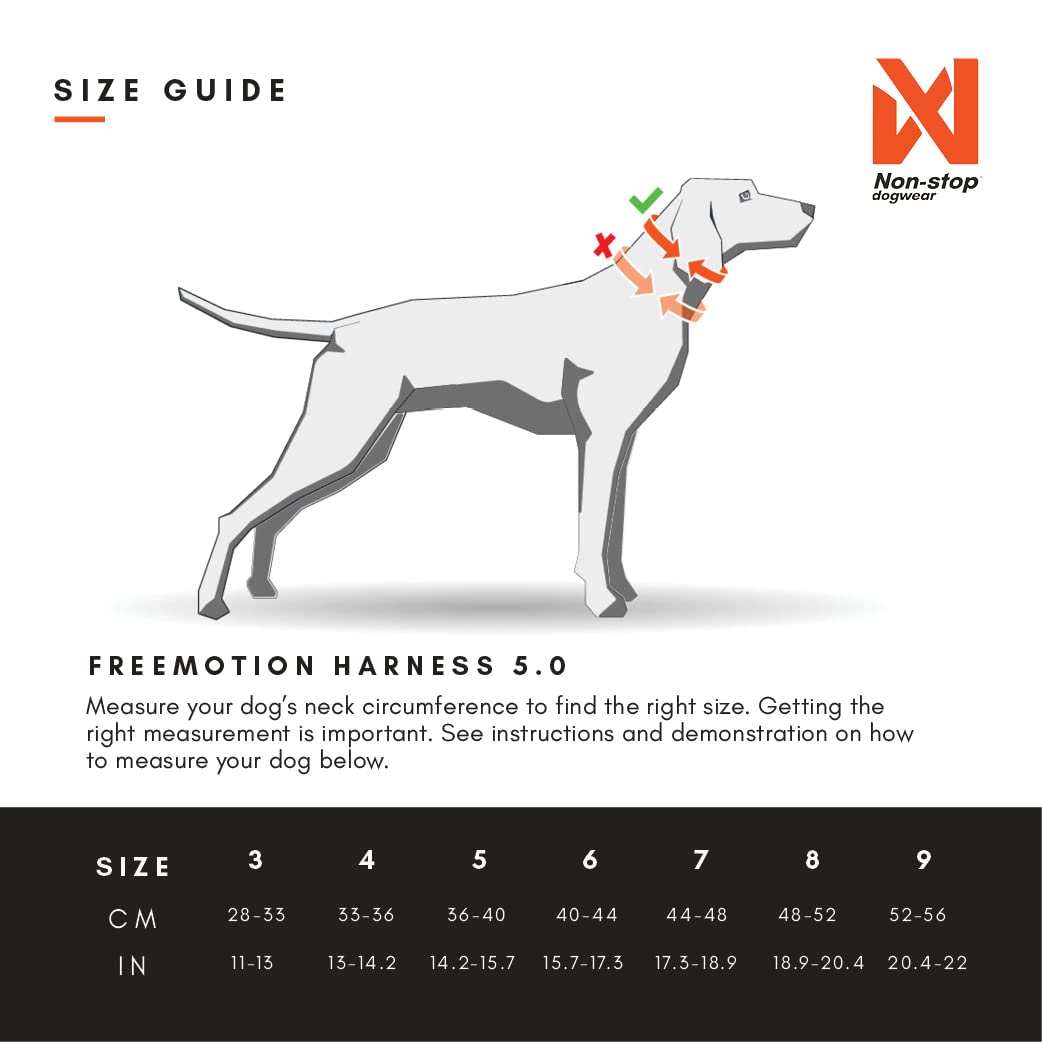 **Non-Stop Freemotion 5.0 Adjustable Dog Harness for Running, Biking & Skiing – Professional No-Pull Pet Vest for Active Dogs – Orange/Black, Size 5 – Perfect for Outdoor Adventures & Training**