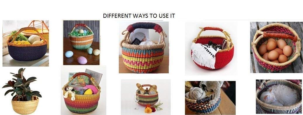 Handwoven African Bolga Basket from Ghana - 20