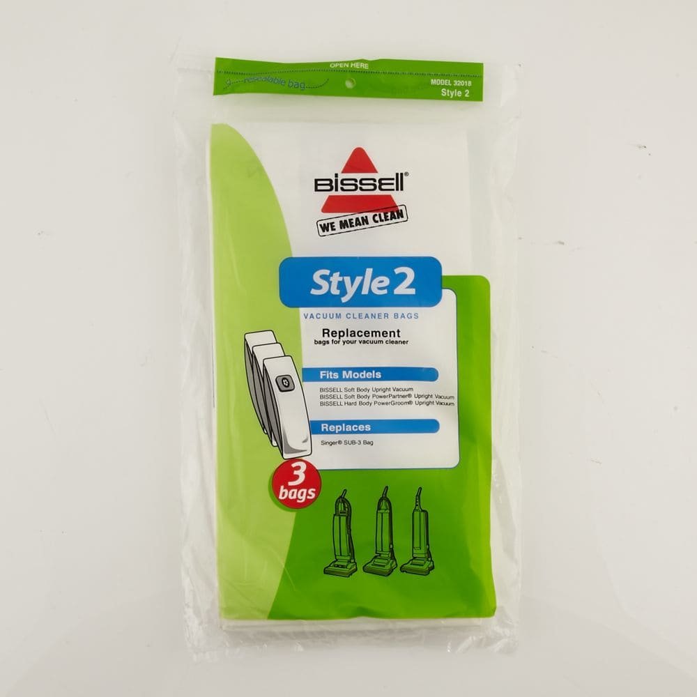 Bissell Style 2 Vacuum Bags - Compatible with Bissell Vacuum Cleaners | Replacement Dust Bags for Powerful Suction | Ideal for Home Cleaning, Pet Hair Removal & Allergen Control