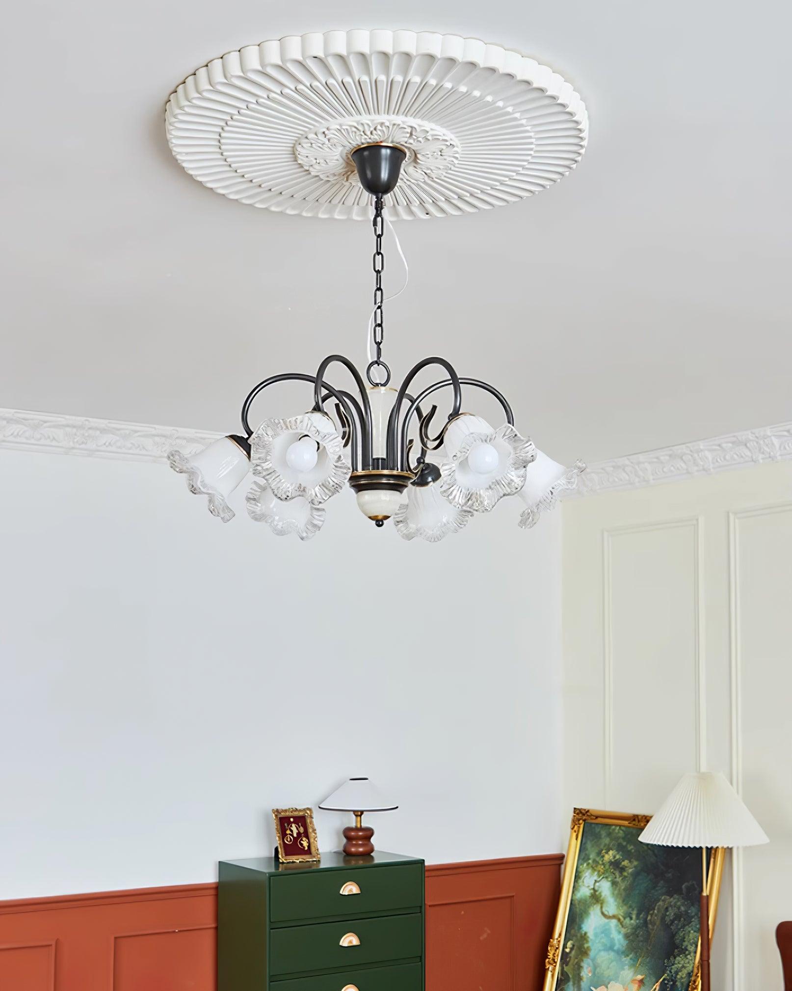 Elegant Luce Black Chandelier - Modern Crystal Ceiling Light Fixture for Dining Room, Bedroom & Living Room Decor