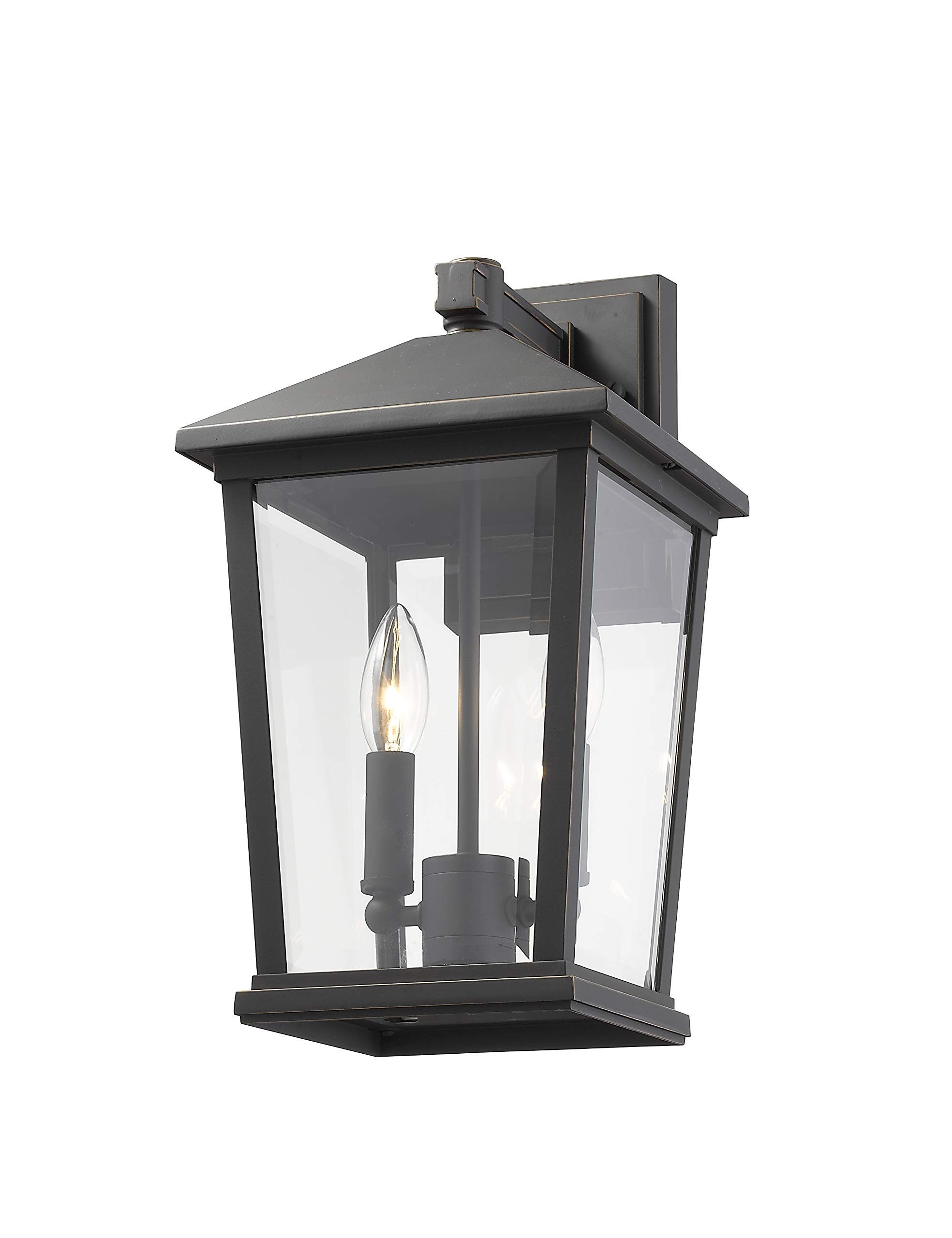 Beacon 2 Light Outdoor Wall Sconce - Oil Rubbed Bronze Finish - Weatherproof Exterior Lighting for Porch, Patio & Entryway