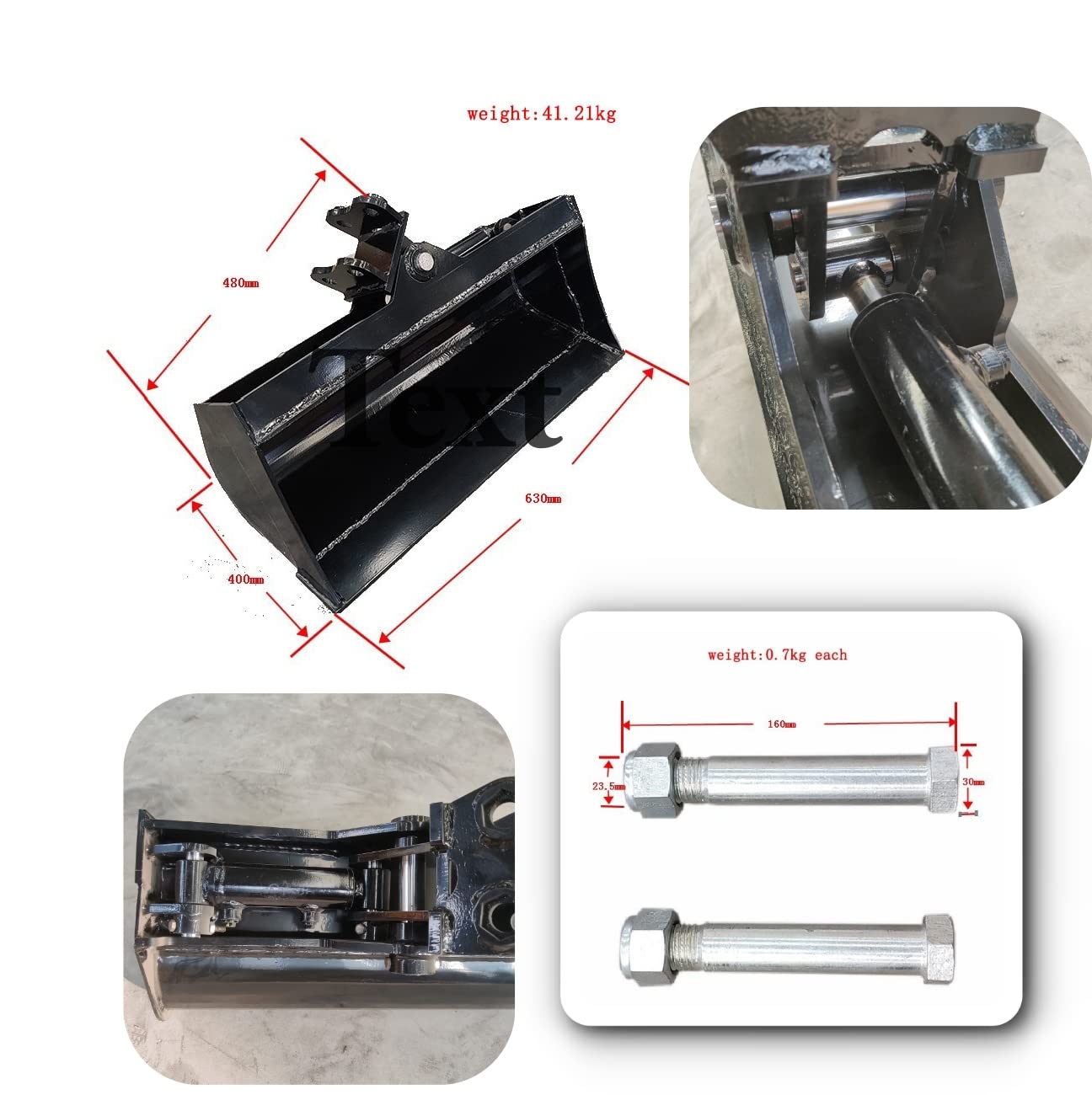 TYPHON 600mm Tilting Bucket Attachment for Mini Excavators - Heavy Duty Excavator Bucket for TYPHON Machinery - Perfect for Landscaping, Trenching & Construction Projects