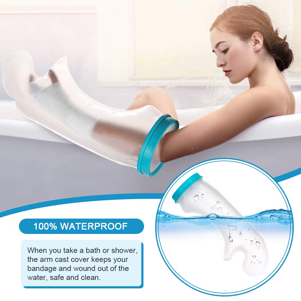 Waterproof Cast Cover for Shower Arm - Half Arm Size (20 Inches) - Broken Arm, Surgery, Wound & Burn Protection - Keeps Hand, Wrist & Fingers Dry - Ideal for Adults with Arm Injuries, Post-Surgery Care & Daily Showering