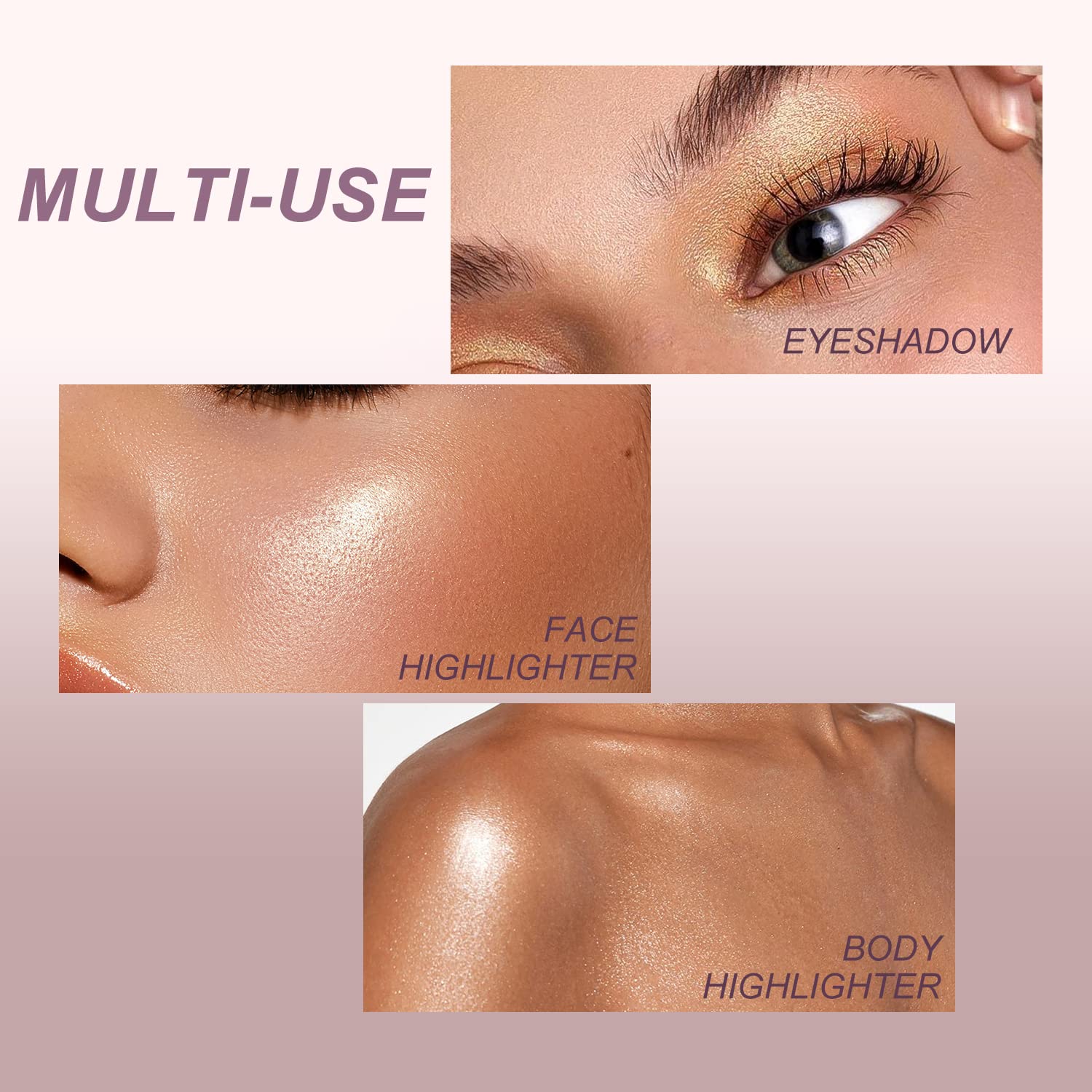 YOUNG VISION Baked Highlighter Powder Palette - Sheer Pearl Shimmer Face Highlighter Makeup, Highly Pigmented Illuminating Powder for Cheekbones & Contouring, 0.19 Oz (Pack of 1) - Perfect for Everyday Glow & Special Occasion Makeup