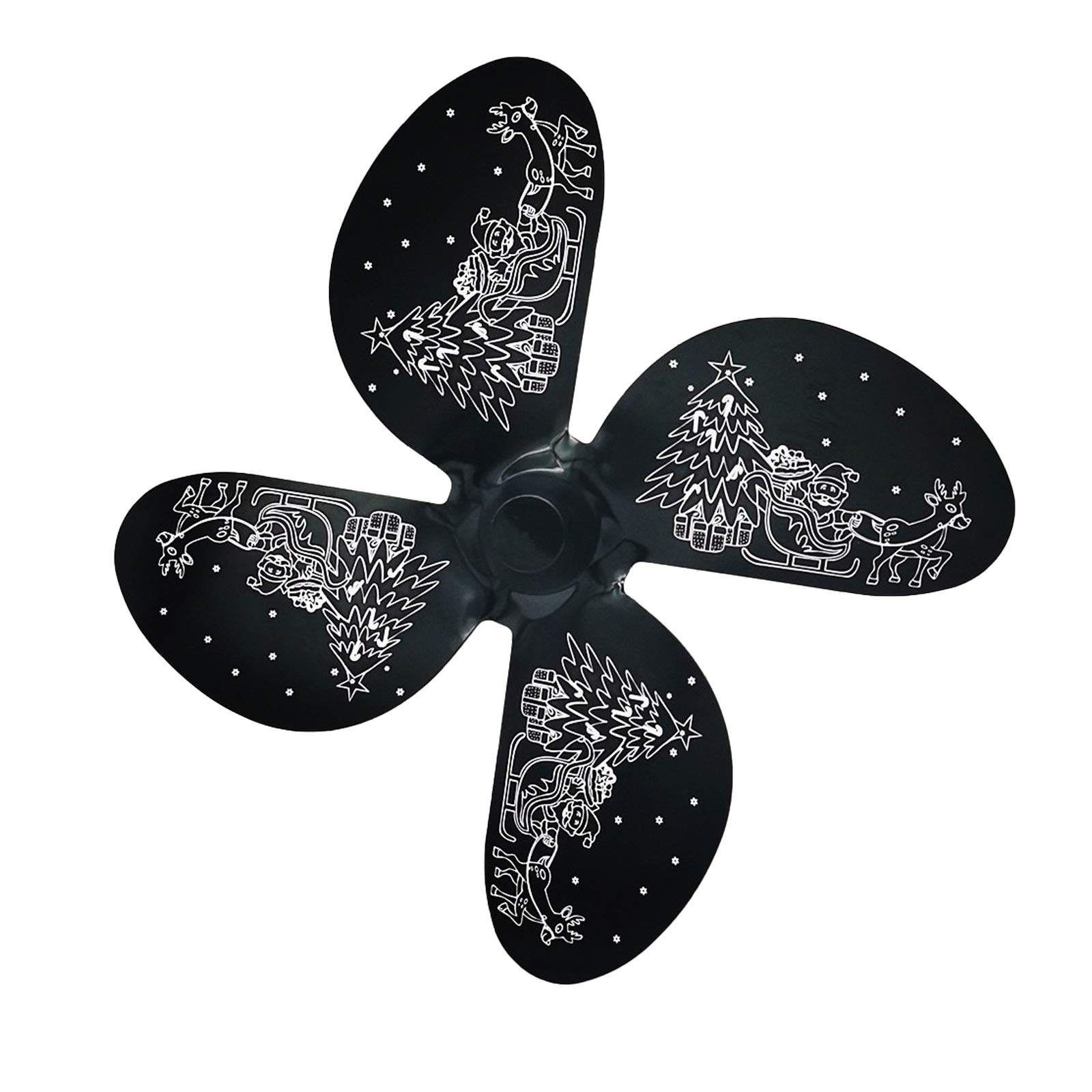 Classic Heat Powered Stove Fan with 4 Leaf Blades - Black Replacement Fan for Wood Burner, Fireplace & Log Stove | Perfect for Cozy Winter Heating & Christmas Decor