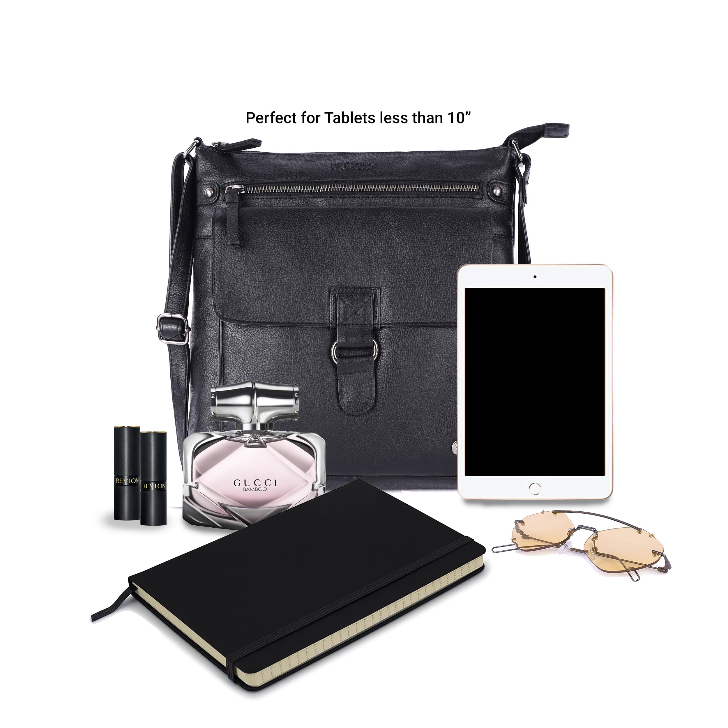 Shirley Large Soft Genuine Leather Women's Crossbody Handbag with Triple Zip - Stylish Sling Shoulder Purse for Work, Travel & Everyday Use