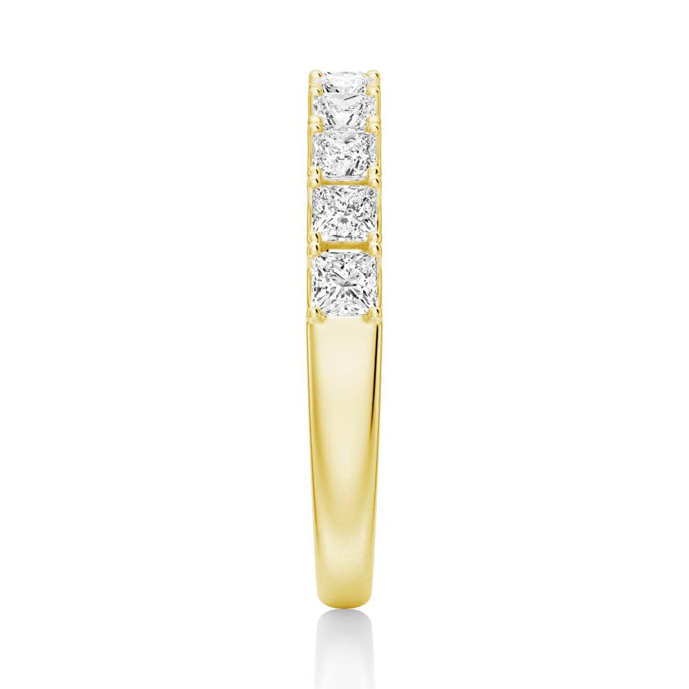 1.65 Carat Princess Cut Moissanite Half Eternity Wedding Band - Elegant Stackable Ring for Women, Perfect for Anniversary, Engagement & Everyday Wear