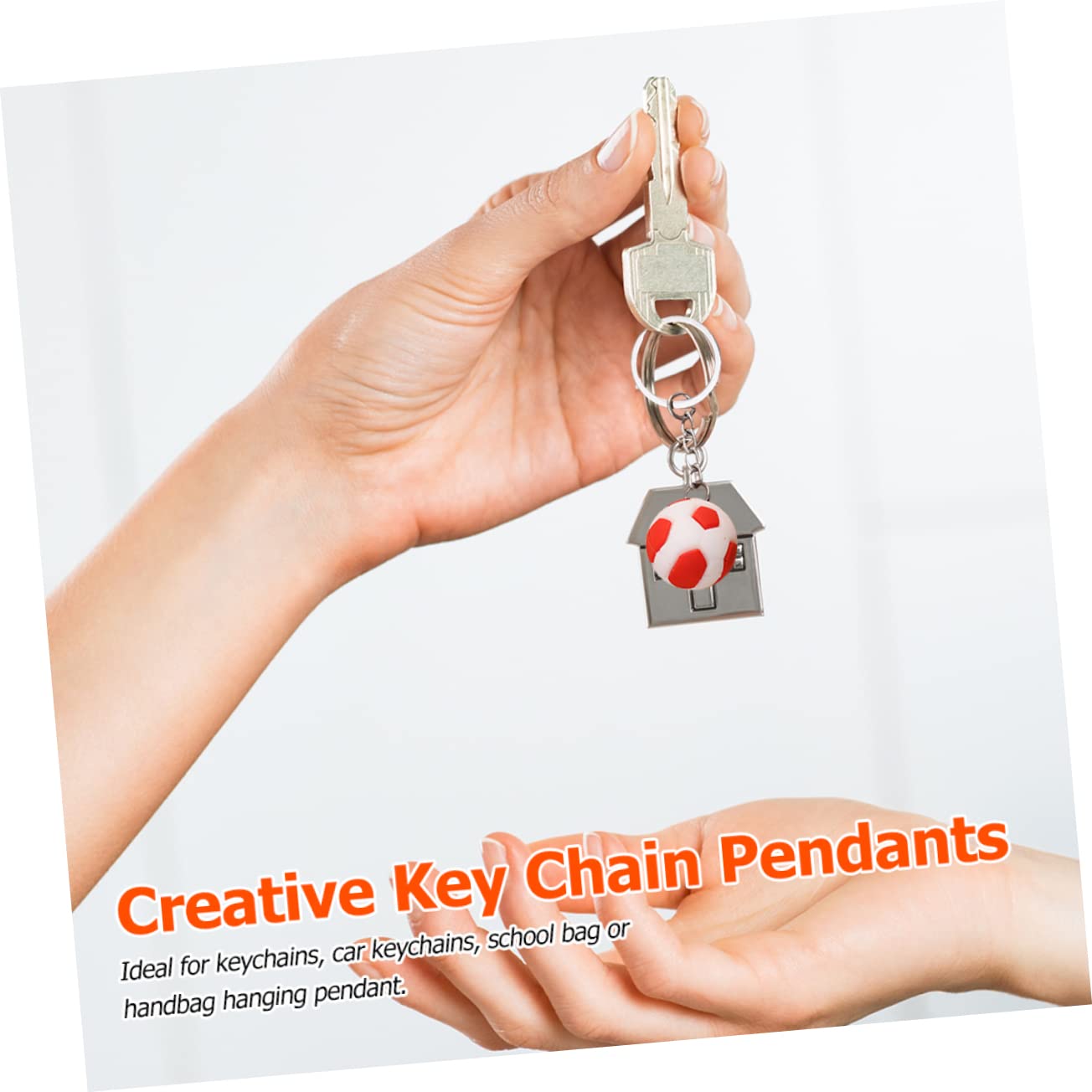 Balacoo 8-Piece Soccer Keychain Set - Realistic Mini Football Keyrings for Athletes & Fans - Durable Metal Key Rings for Sports Enthusiasts - Perfect for Gifts, Backpacks, and Car Keys