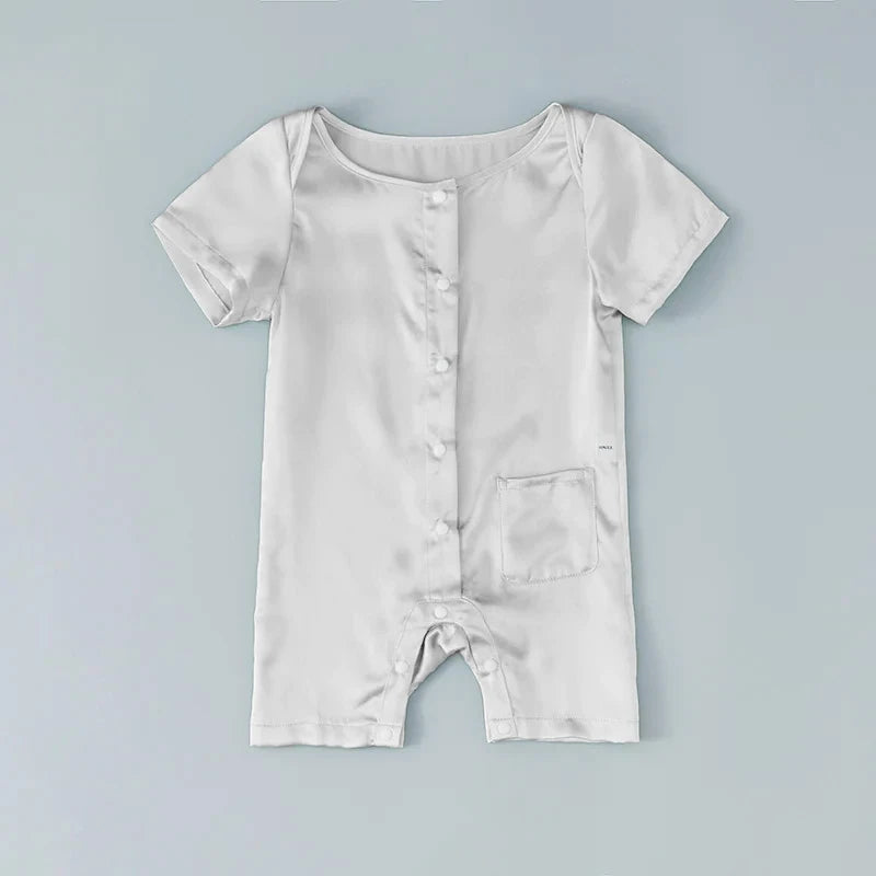 Soft & Breathable Baby Silk Onesies - Short Sleeve Romper for Newborns & Infants | Perfect for Summer, Playtime & Photo Shoots