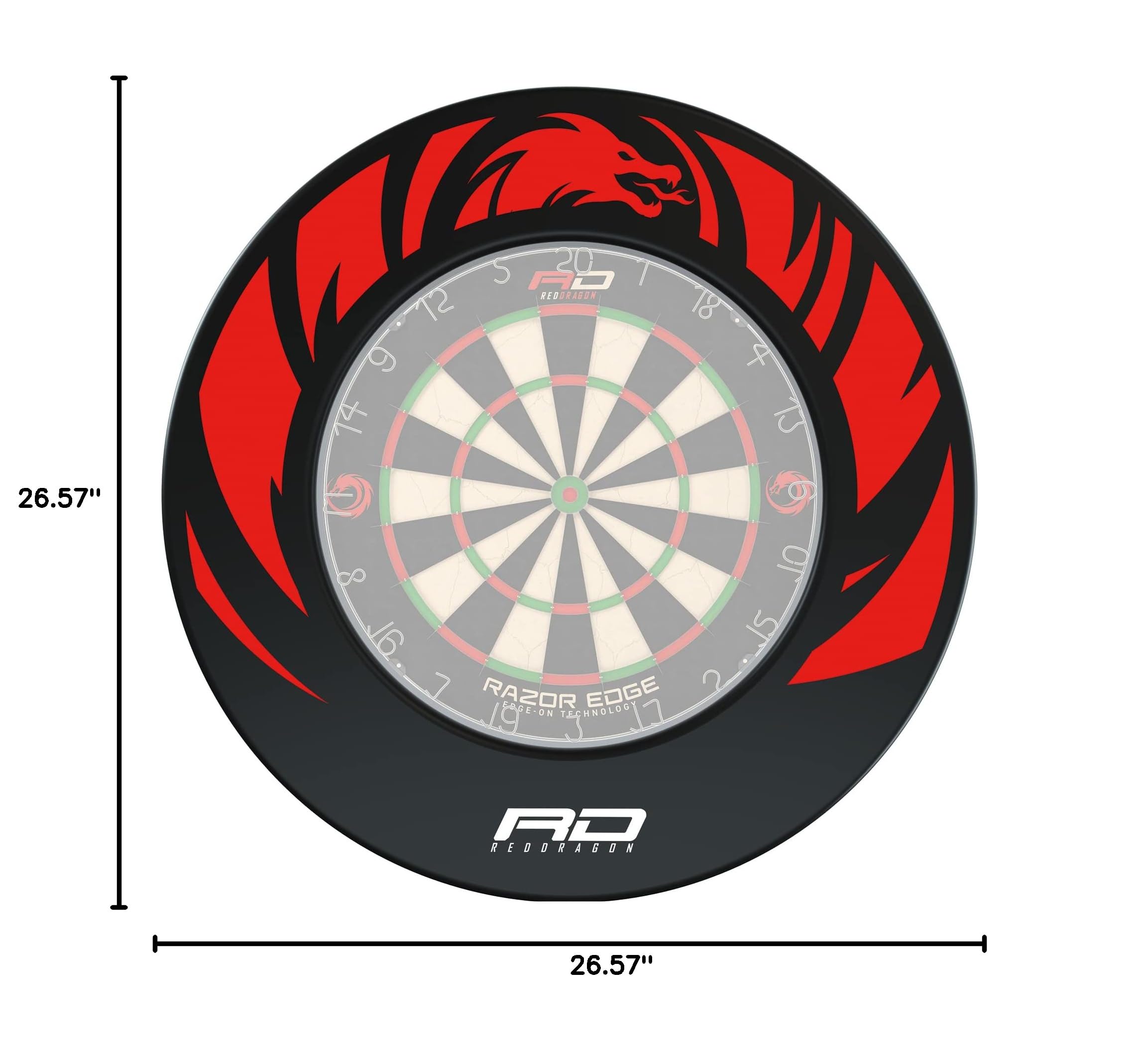 RED DRAGON Professional Dartboard Surround - Premium Protection for Your Wall - Perfect for Home Game Rooms, Bars, and Sports Enthusiasts