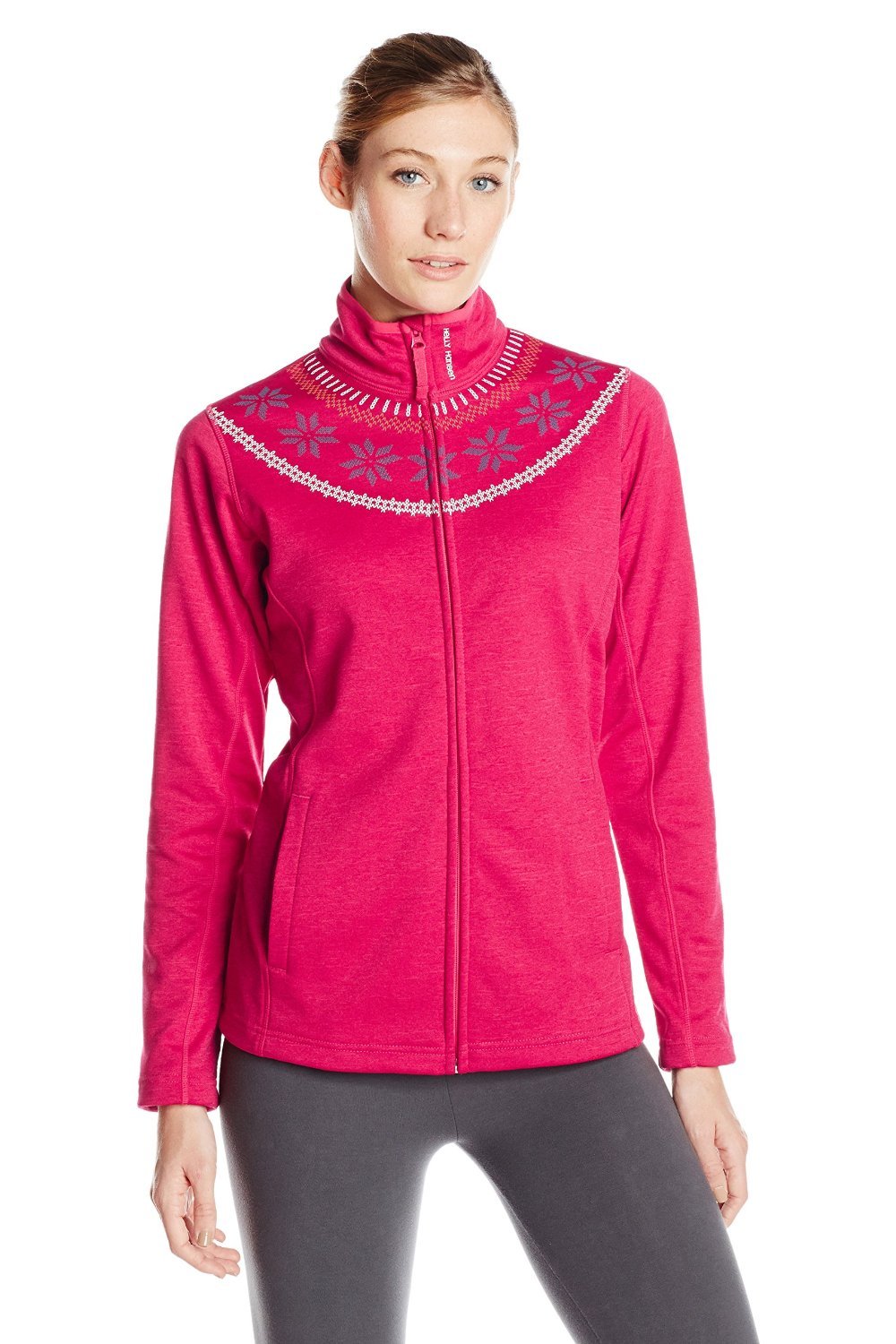Helly Hansen Women's Graphic Fleece Jacket - Lightweight Warm Zip-Up Hoodie for Outdoor Activities, Hiking & Casual Wear