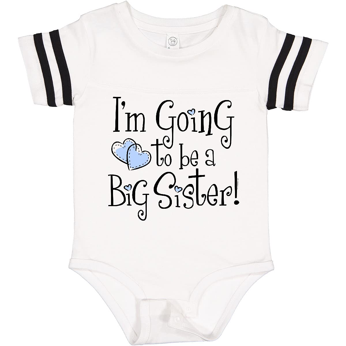 Inktastic Heart New Big Sister Baby Bodysuit - Cute Cotton Onesie for Newborn Girls - Perfect Sibling Announcement & Baby Shower Gift