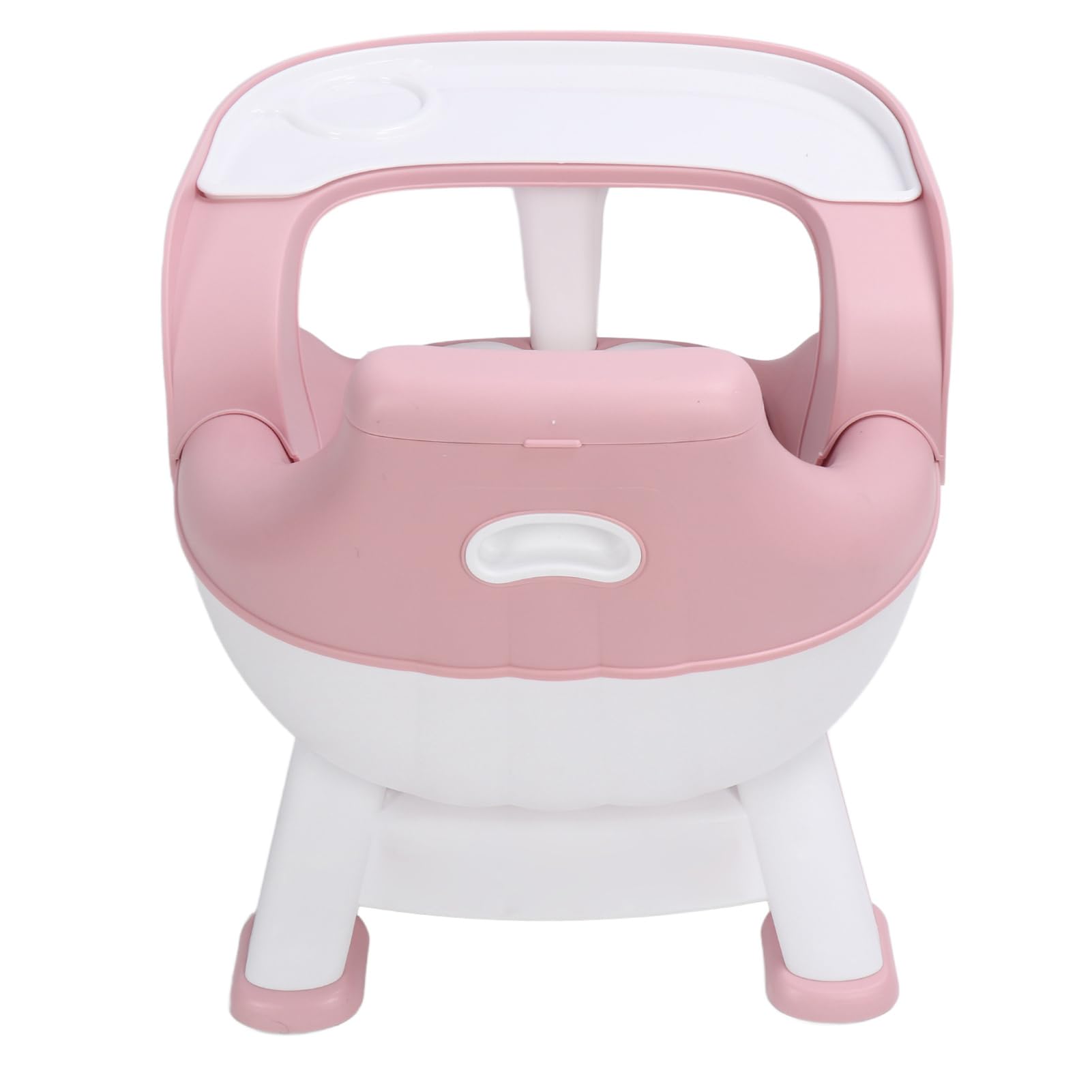 **Baby High Chair for Floor Feeding - Soft Squeaky Cushion & Heavy-Duty Frame with Double-Layer Tray - Adjustable & Portable for Home Use (Yellow) - Perfect for Infants Learning to Eat Independently**