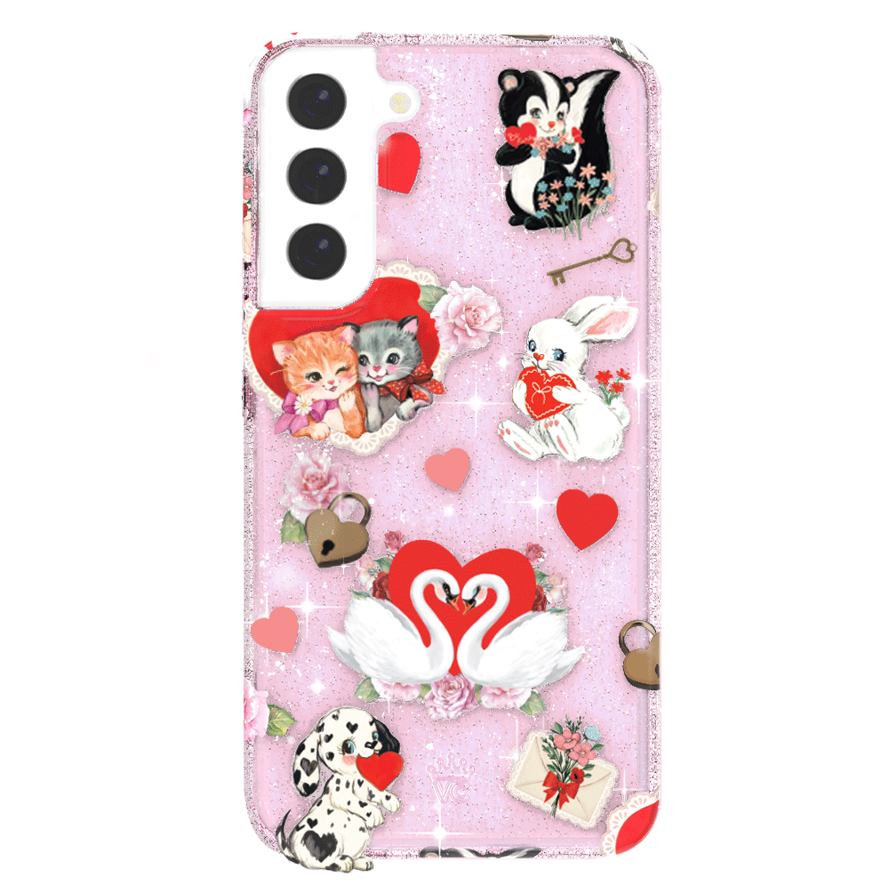 Samsung Galaxy Phone Case with Love Letter Glitter Design - Perfect for Valentine's Day Gifts & Everyday Stylish Protection