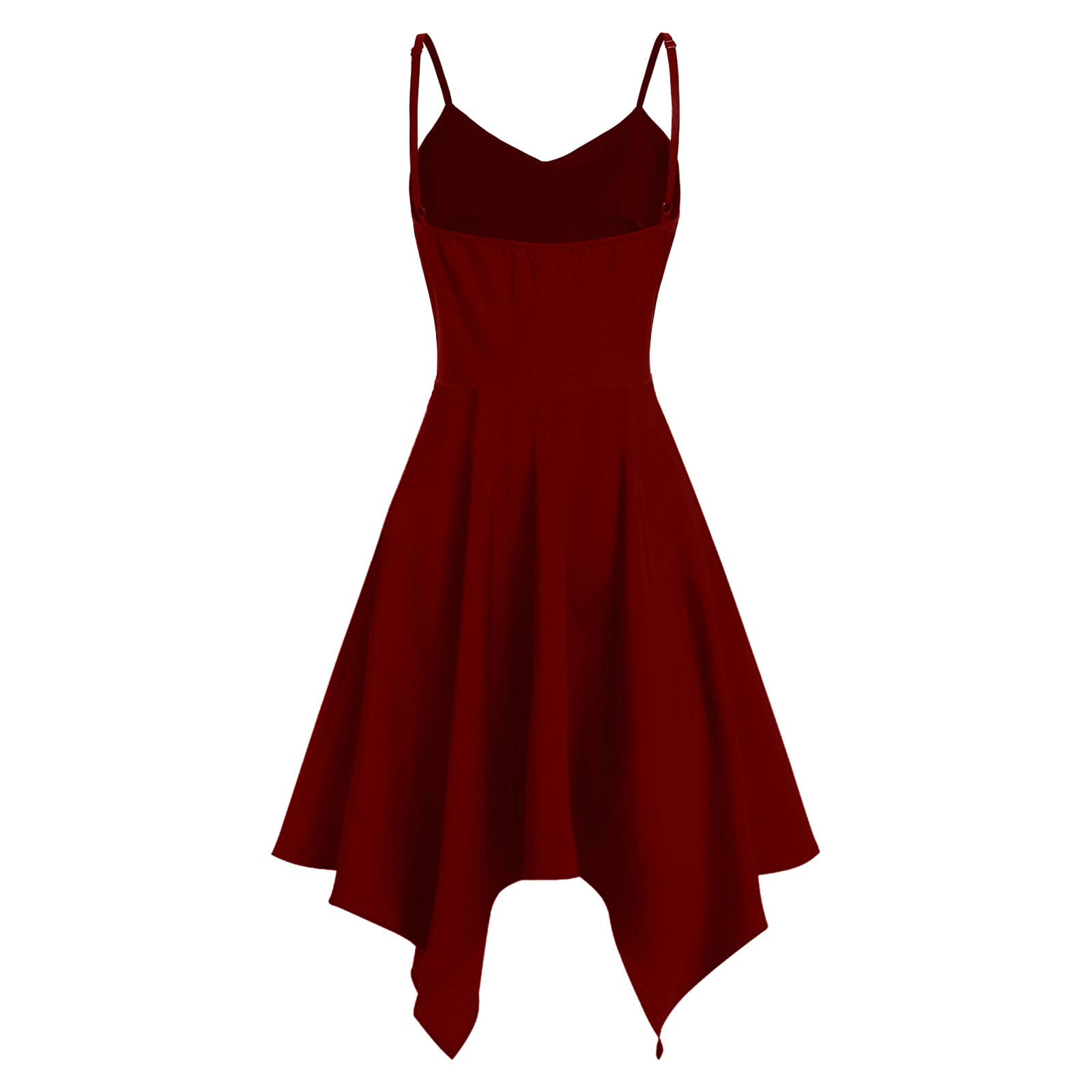Plus Size Asymmetric Summer Dress for Women - Solid Color Camisole Handkerchief Hem Casual Fashion | Perfect for Beach, Vacation, and Everyday Wear