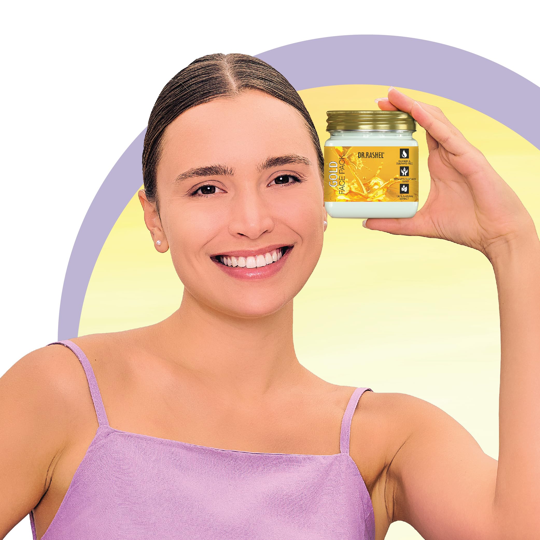 DR.RASHEL Gold Face Pack for Glowing Skin - Oil Control, Acne Treatment, Pimple Removal, Detan & Brightening - 380ml Face & Body Cleanser for Clear & Radiant Skin | Perfect for Daily Skincare & Spa Nights