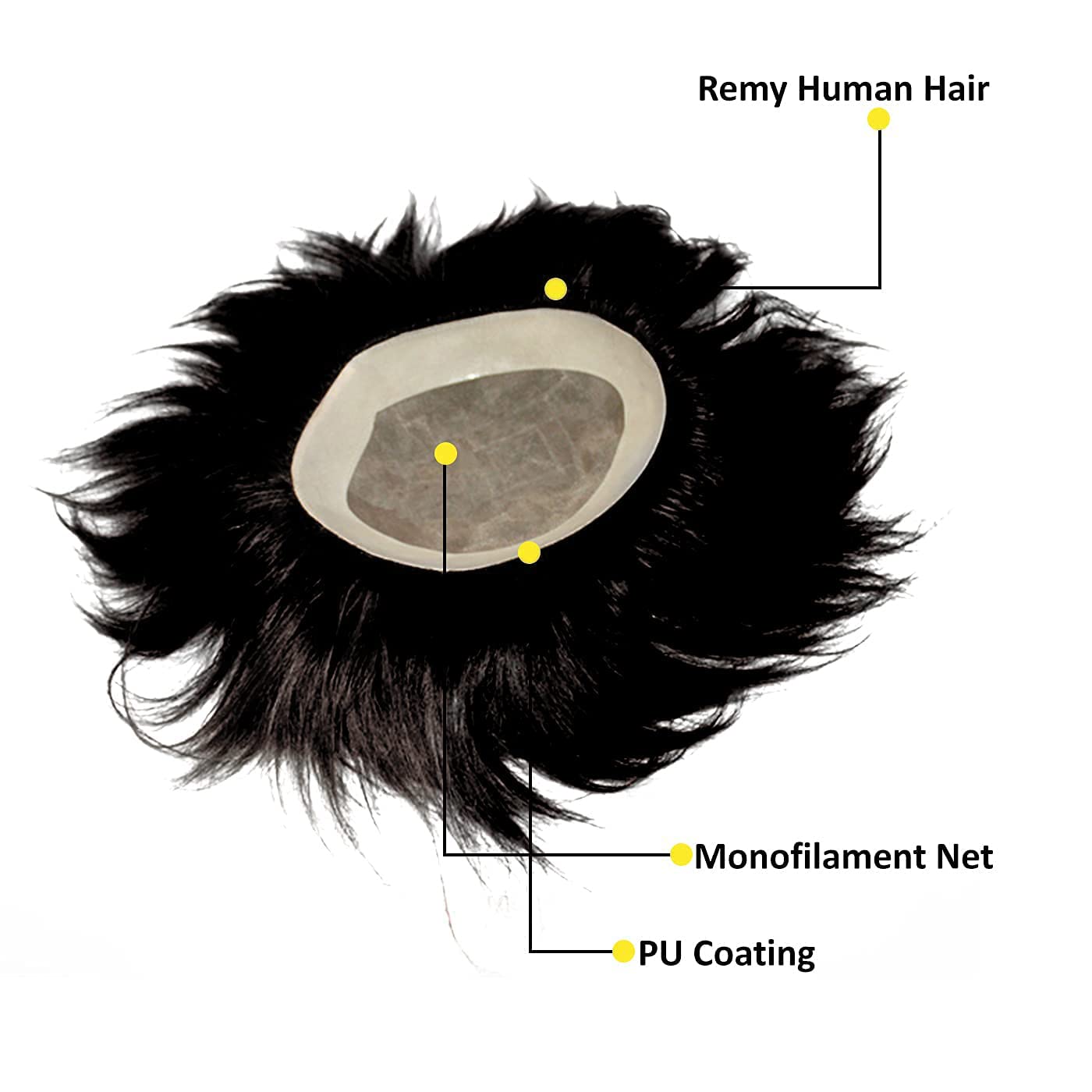 Majik Natural Looking Full Head Toupee for Men - 9x6 Brown Human Hair Wig with Free Brush, Tape & Clips - Perfect for Daily Wear, Hair Loss Solutions & Confidence Boosting