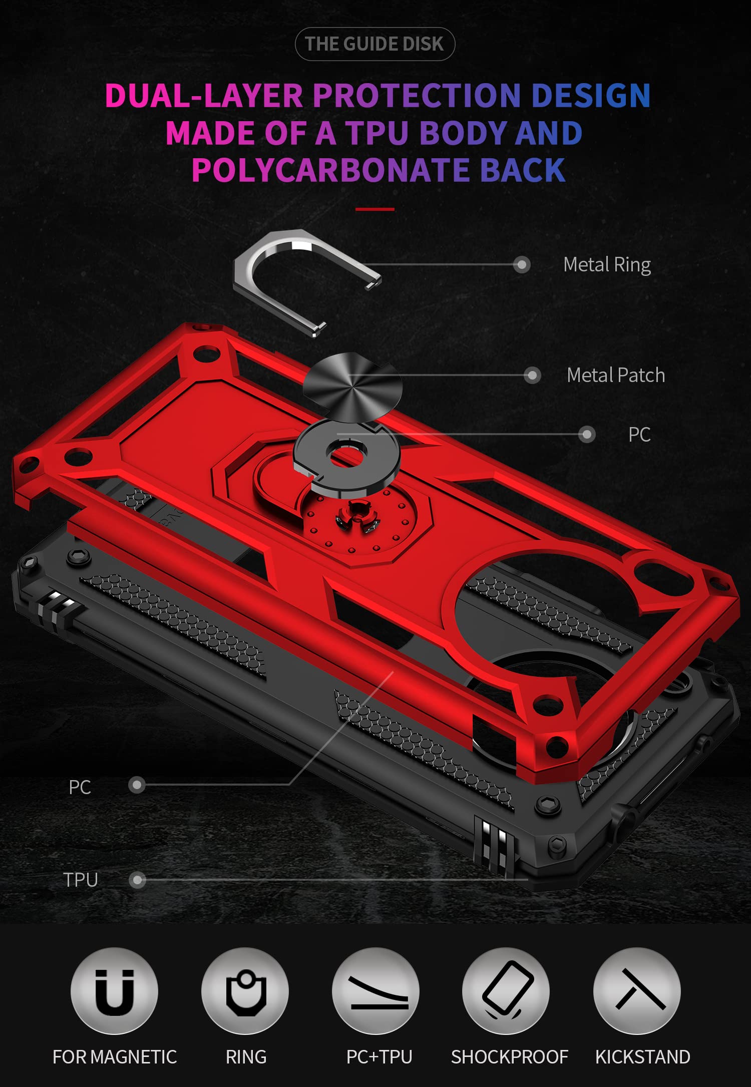 Premium Shockproof Silicone Phone Case for Huawei Nova 8i - Black with Ring Holder | Durable Protection for Everyday Use, Work & Travel