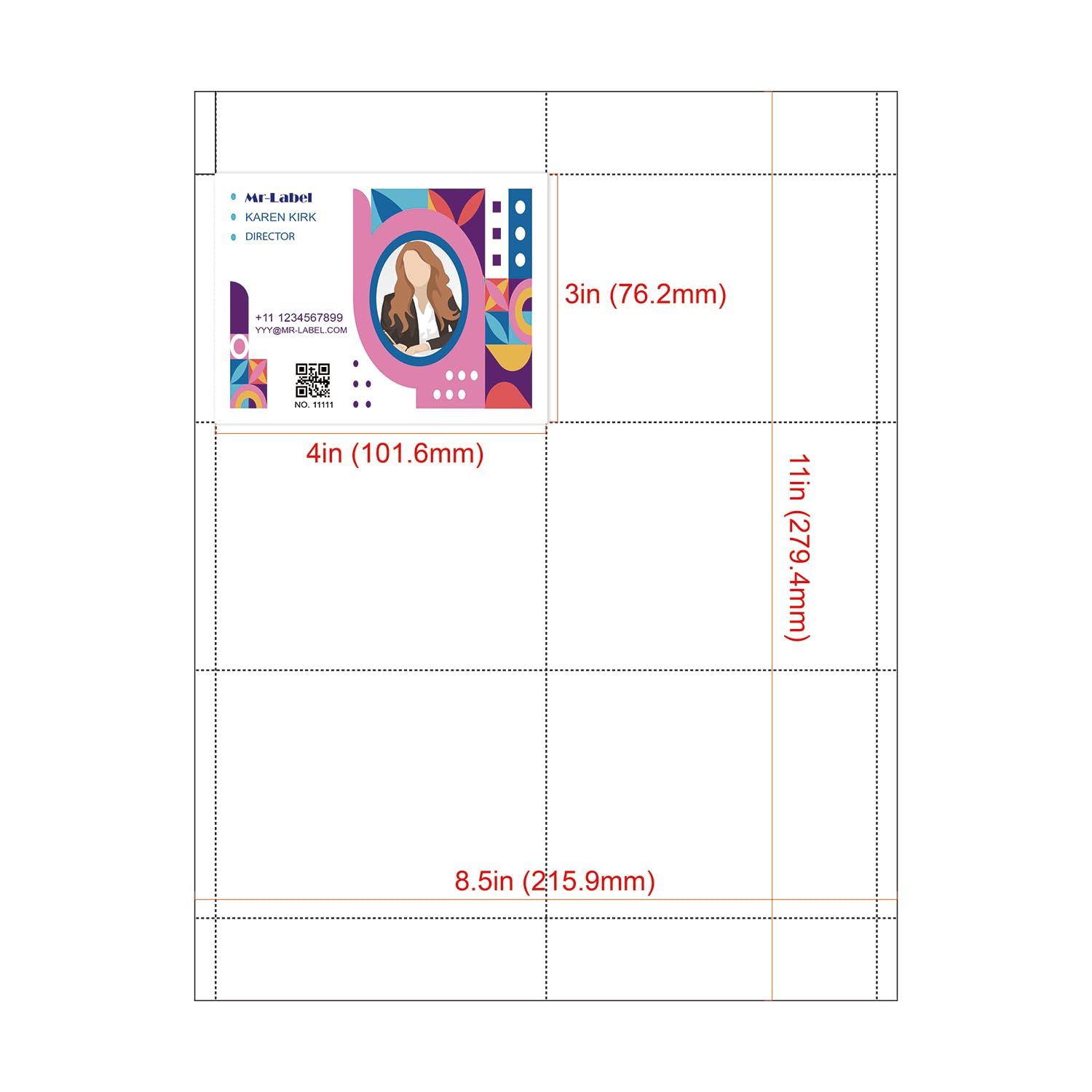 Mr-Label 600 Name Badge Inserts, 230GSM Heavyweight Card Stock - 3 x 4 Inch Two-Sided Printable Badge Refills, Micro-Perforated White Paper for Inkjet & Laser Printers - Perfect for Office Events, Conferences, and Professional Networking