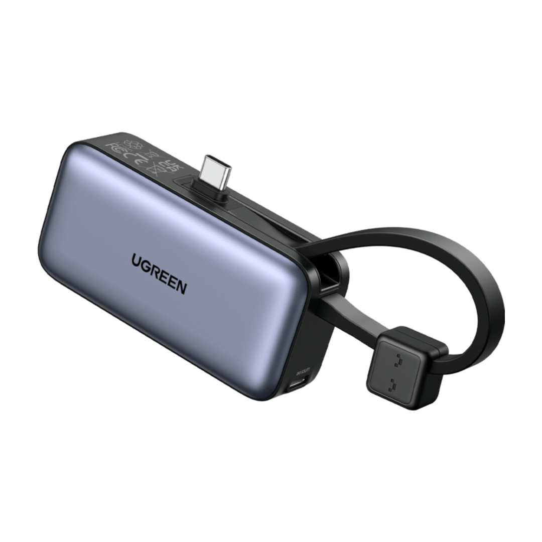 UGREEN 5000mAh Portable Charger with USB C Cable & LED Display - Fast Charging Power Bank for iPhone, Android, AirPods - Perfect for Travel, Camping & Emergency Backup