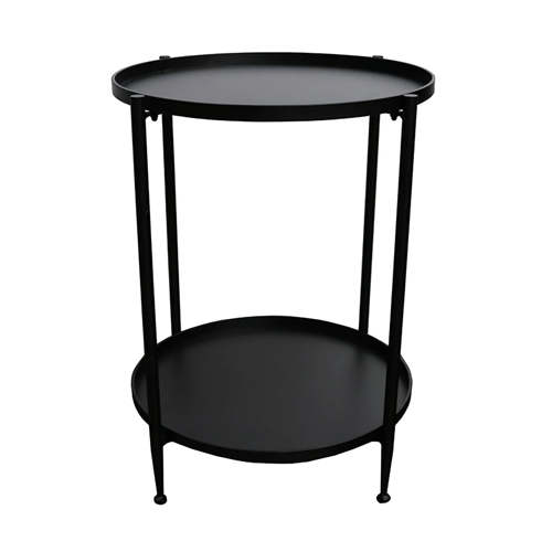 Saltza Black Metal Side Table - Modern End Table for Living Room, Bedroom, or Office - Stylish & Durable Accent Table for Home Decor