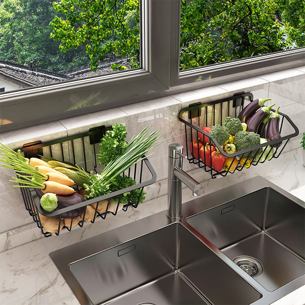 Milo Wire Kitchen Storage Basket Set of 2 - Rustproof Metal Organizer for Pantry, Countertop, or Cabinet - Perfect for Fruits, Vegetables, and Kitchen Utensils