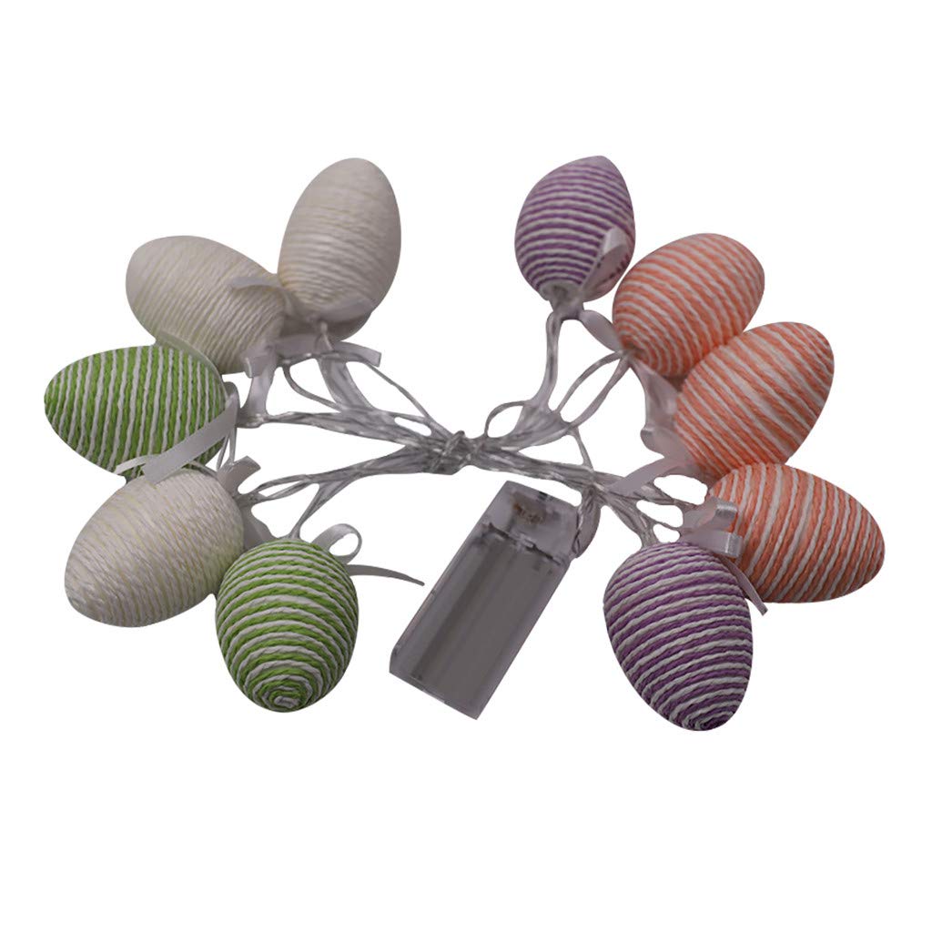 10 LED Light Easter Eggs - Outdoor Easter Decorations for Party, Wedding, Garden & Home Decor - Colorful Hanging Egg Lights for Spring Celebrations