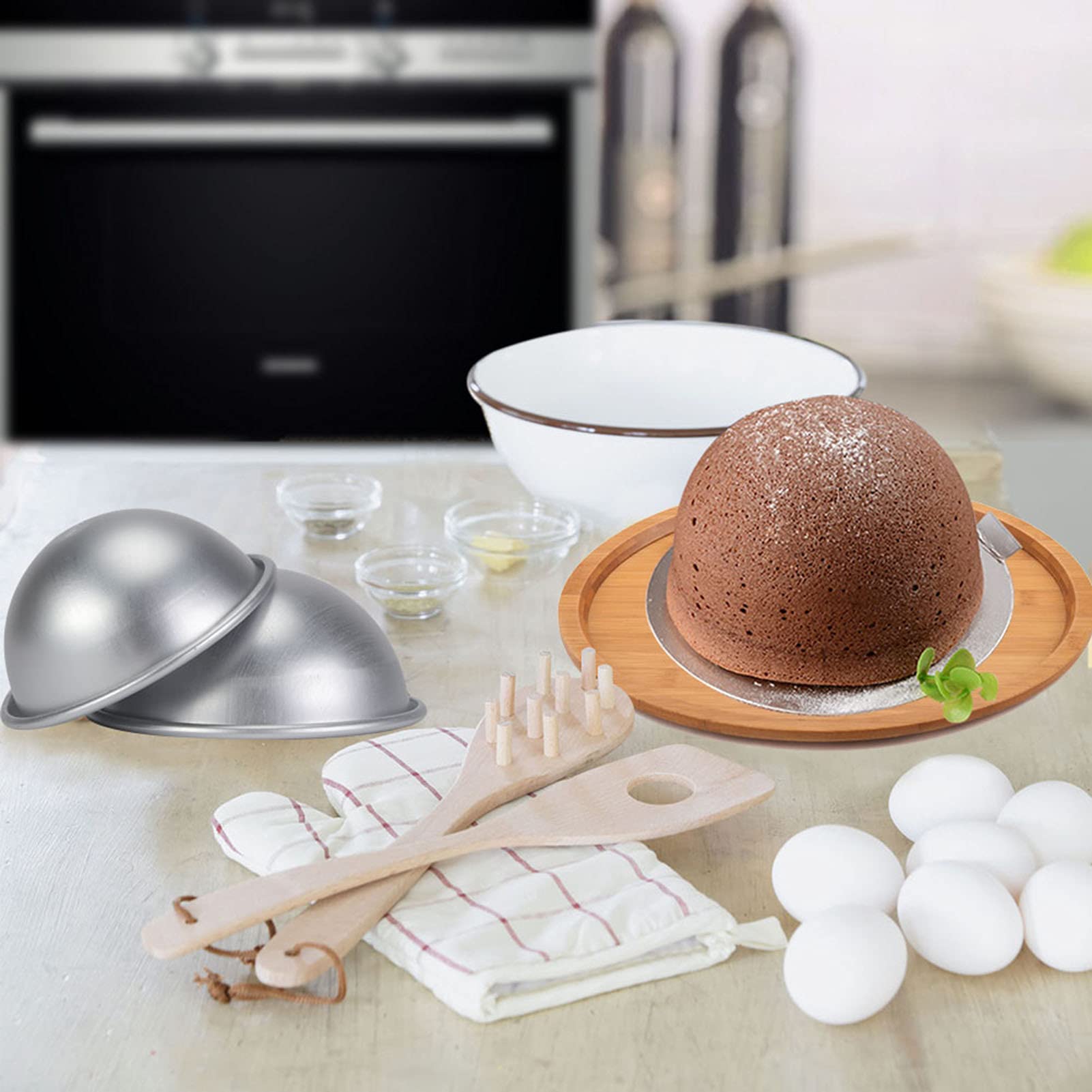 **Nonstick Aluminum Hemisphere Cake Pan - Half Ball Baking Mold for Wedding, Anniversary & Party Cakes - Perfect for Desserts, Puddings & Decorating - Durable Bakeware Tool for Professional & Home Bakers**