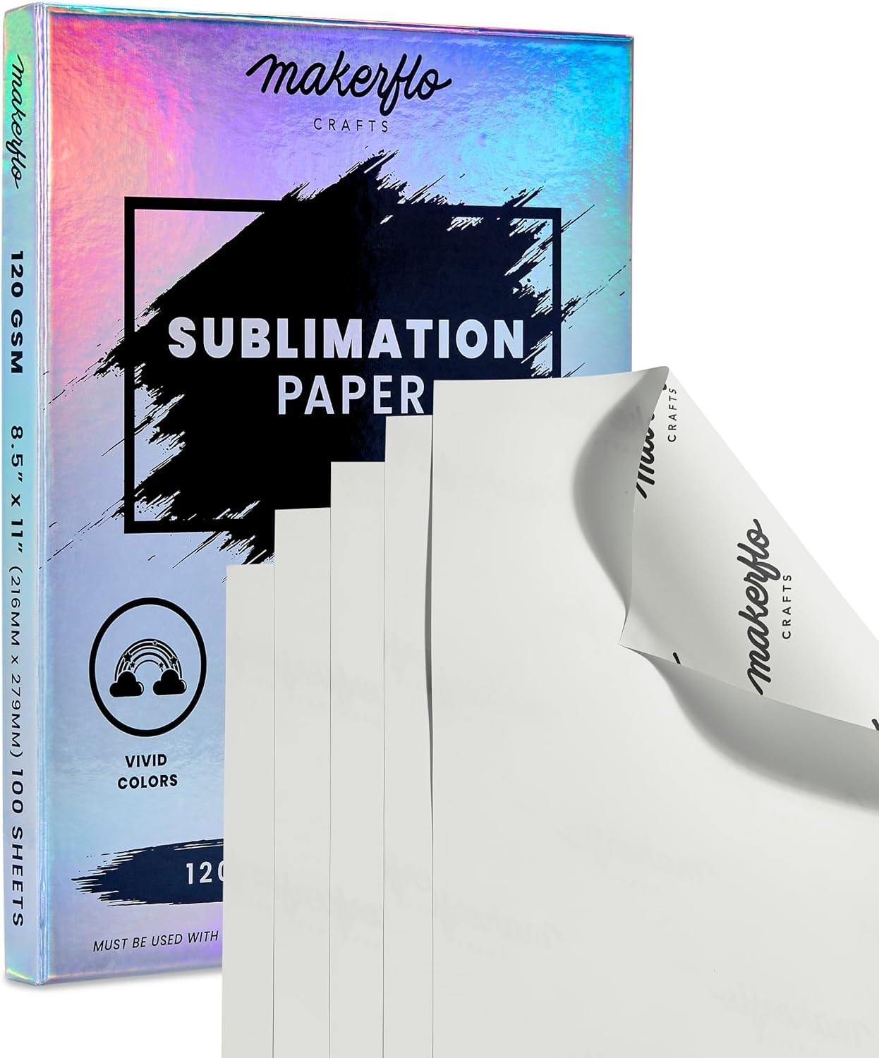 Makerflo Sublimation Paper 13 x 19 Inches - 600 Sheets Heat Transfer Paper for T-Shirts, Mugs, Tumblers, Phone Cases | Printable Stickers & DIY Projects | Perfect for Christmas Gifts, Crafts & Sublimation Blanks | Ideal for Home Decor, Personalized Gifts & Small Business Use
