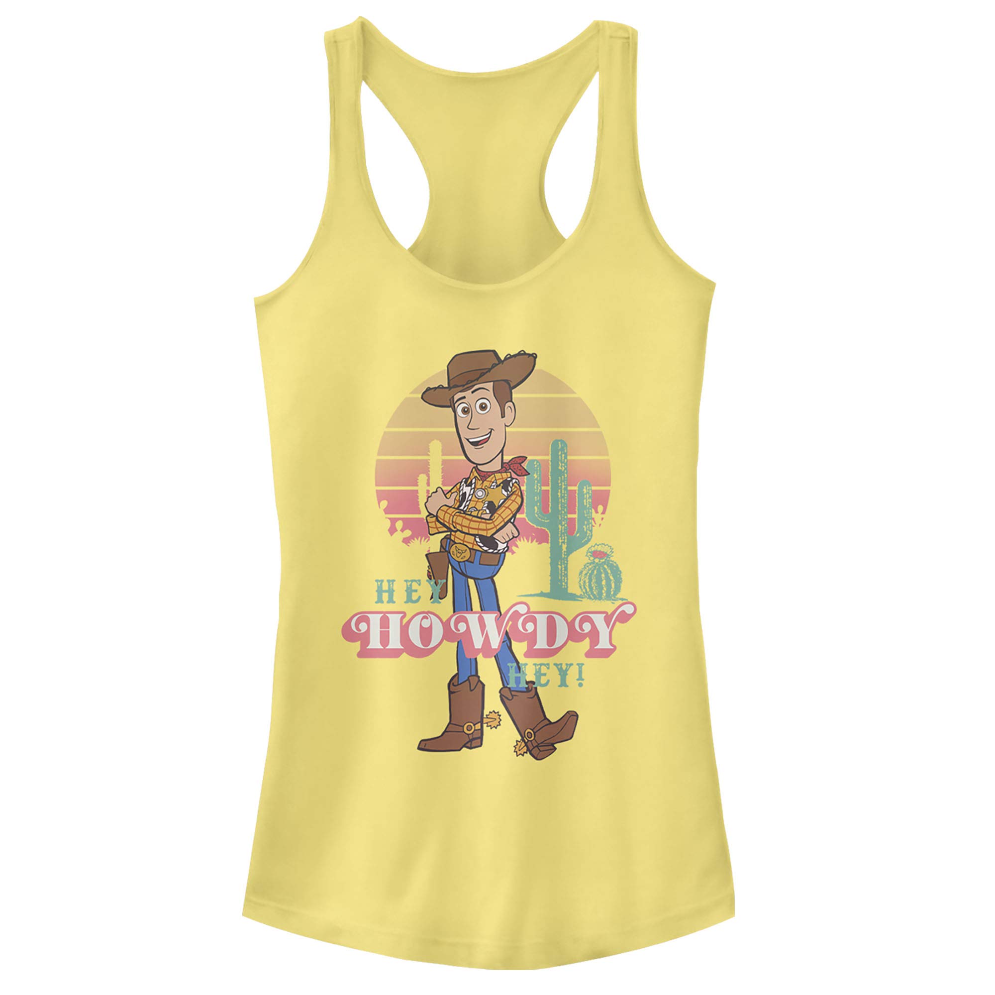 Junior's Toy Story Hey Woody Racerback Tank Top for Kids - Disney Pixar Inspired Girls' Summer T-Shirt - Perfect for Playtime, Costume Parties & Disney Theme Park Outfits