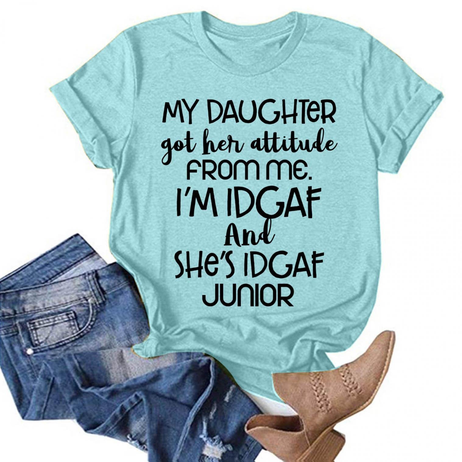 Funny Vintage Letter Print Short Sleeve T-Shirt for Women - Casual Summer Tee Top with Comfortable Fit - Perfect for Beach Outings, Weekend Wear & Girlfriend Gifts