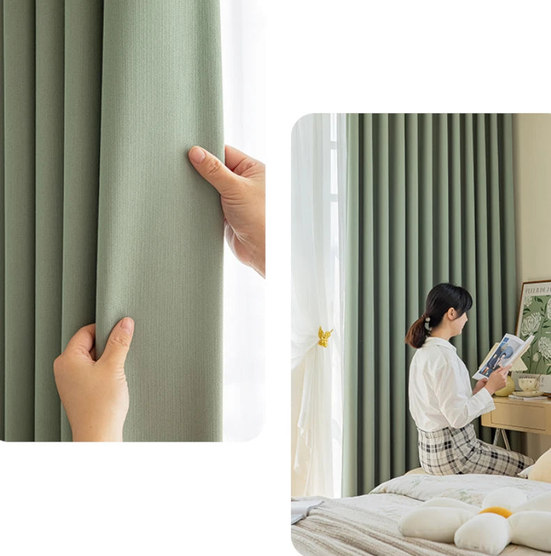 Premium Blackout Curtains - 100% Cotton Linen Blend, Anti-Bacterial & Custom Size for Bedroom, Living Room & Nursery - Light Blocking Thermal Insulated Window Treatment for Better Sleep & Privacy
