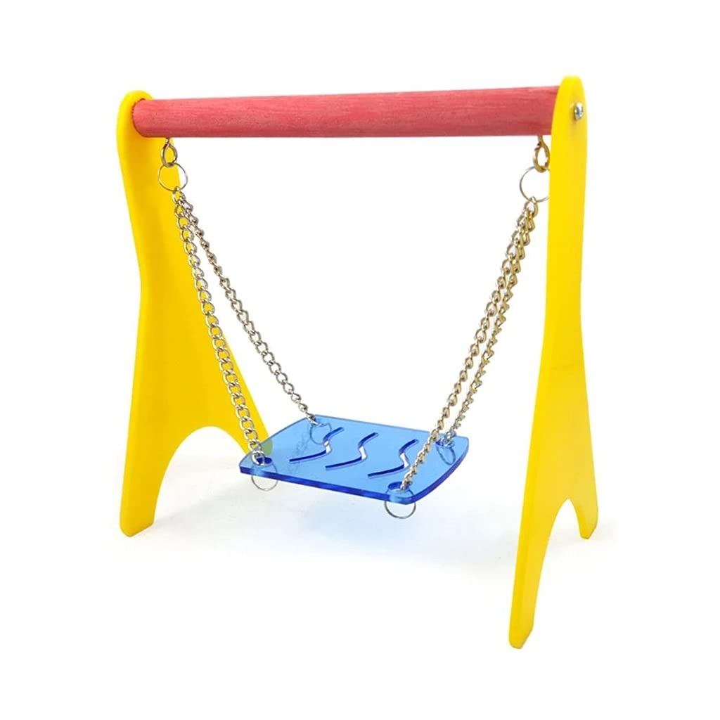 HMKGKJ Acrylic Swing Chicken Toy with Hanging Chain - Bird Training Stand for Parrots, Macaws, Hens | Cage Perch & Play Toy for Small Pets | Perfect for Bird Cage Enrichment & Exercise