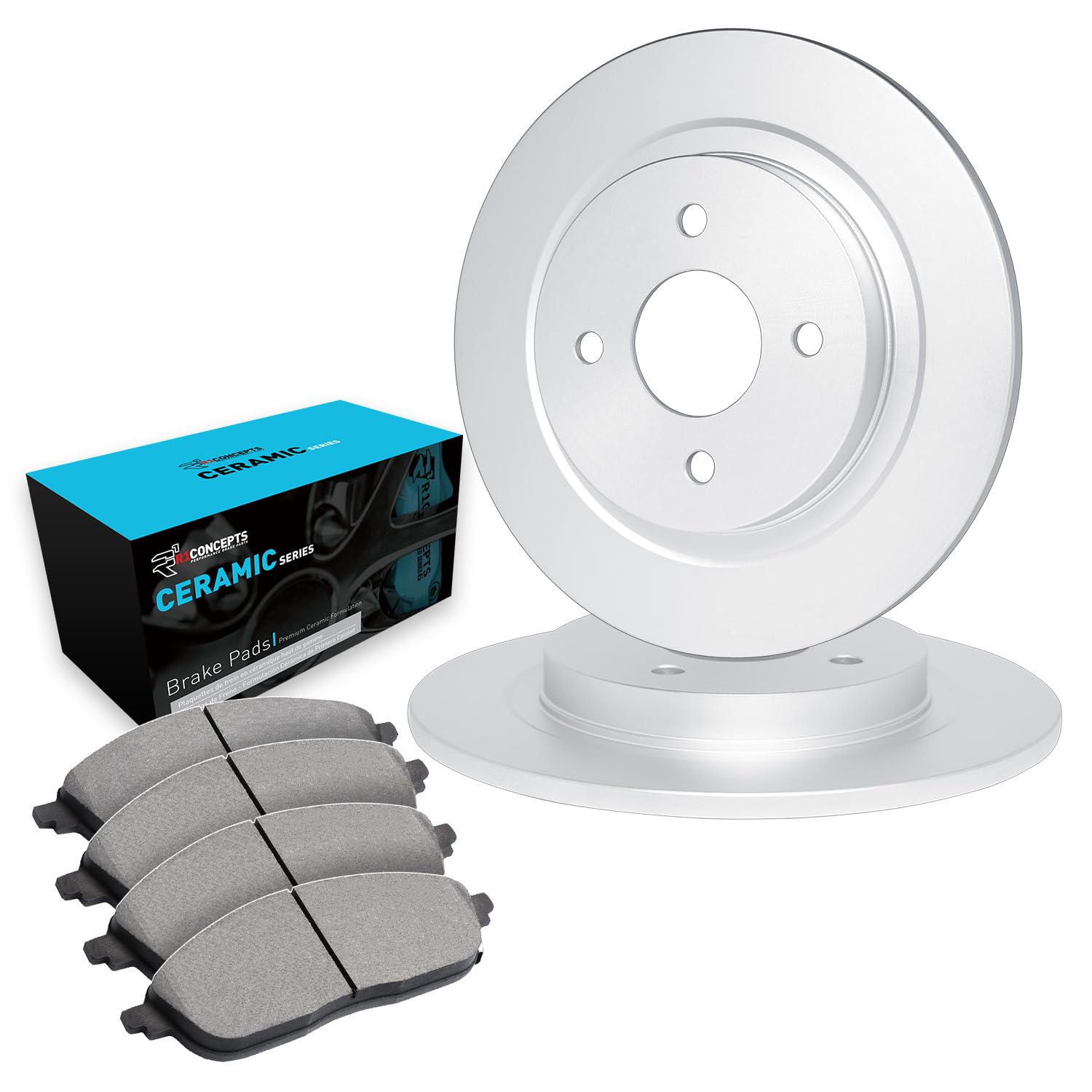 R1 Concepts Premium Front Brake Pads and Rotors Kit - Ceramic Brake Pads with Drilled & Slotted Rotors - Compatible with 1980-1983 Nissan 200SX - Perfect for Daily Driving & Performance Upgrades