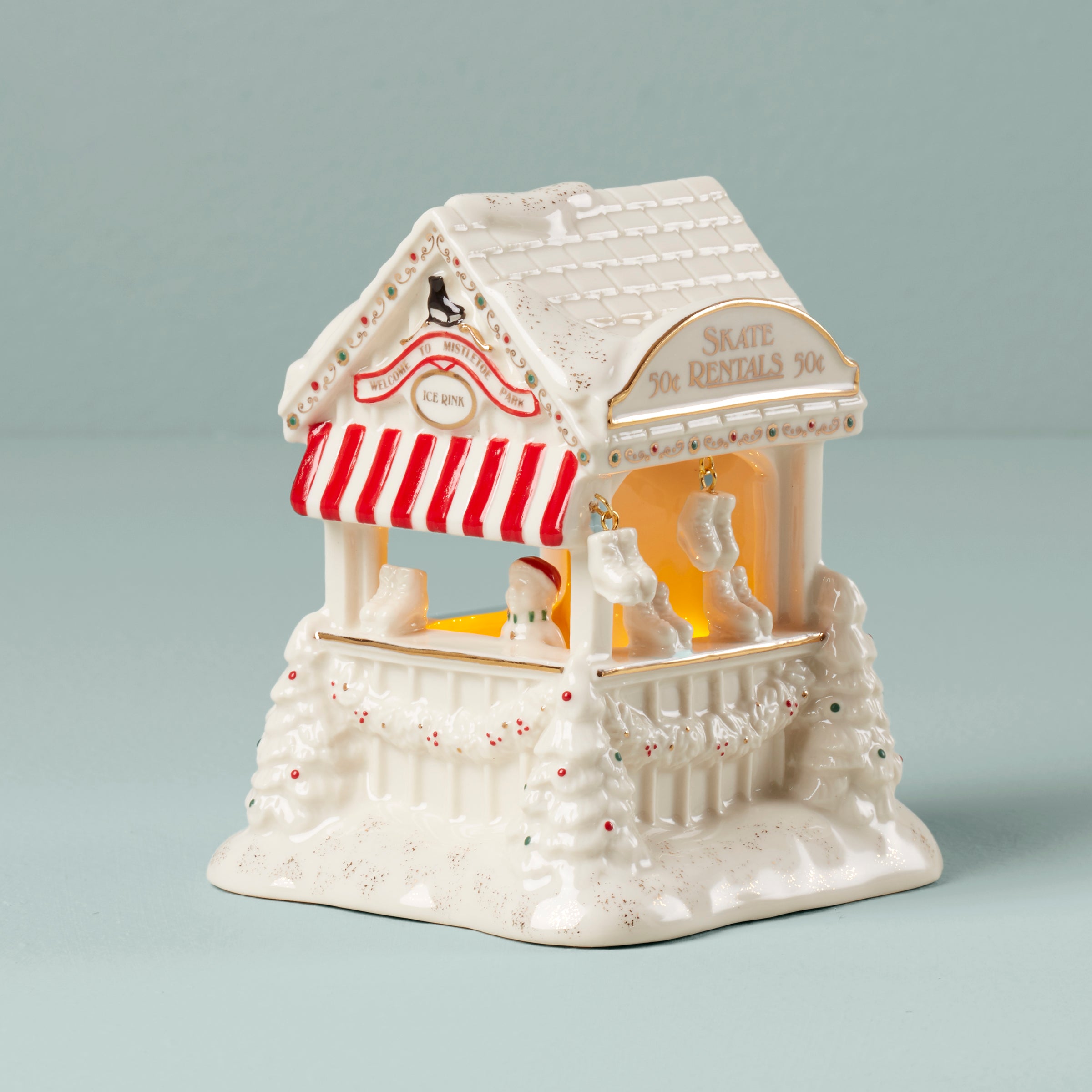 Mistletoe Park Ice Skate Rental Booth Figurine - Christmas Decoration for Home, Office & Winter Village Display - Perfect for Holiday Decor & Gift Giving