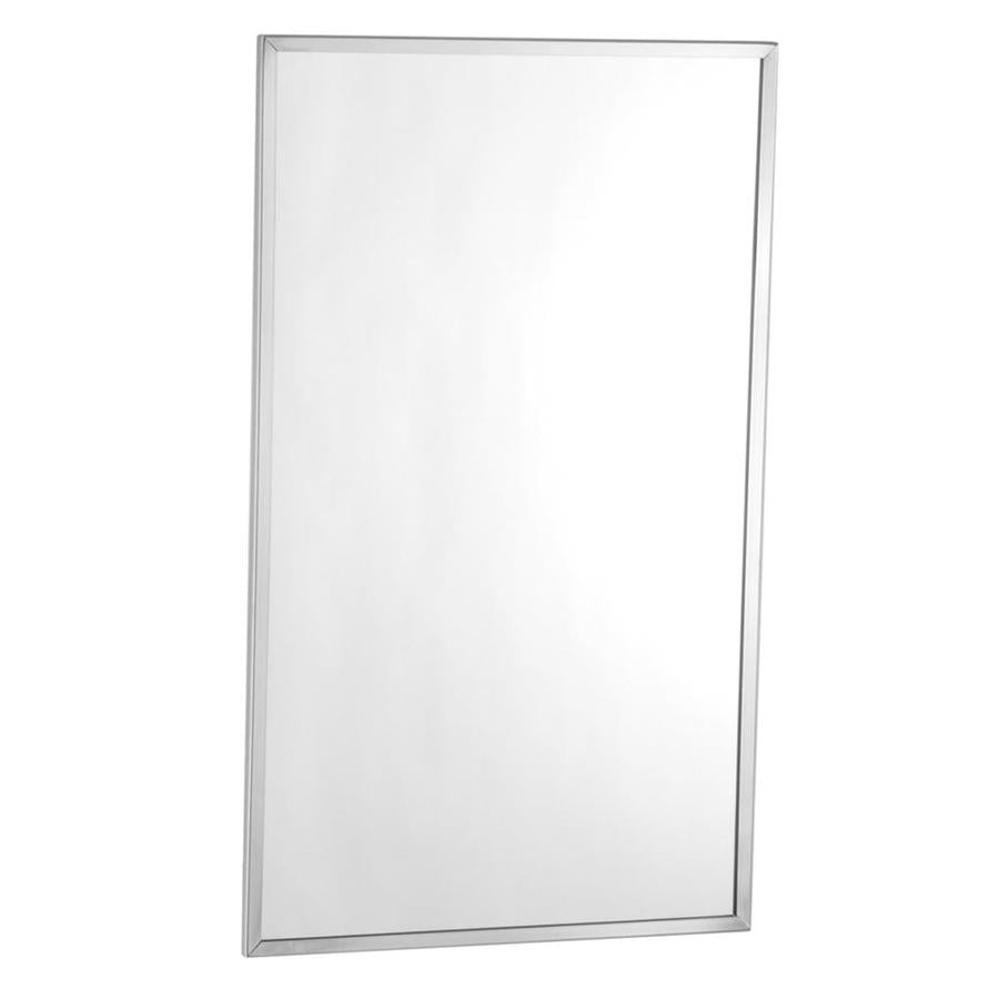 Bobrick B165 24-Inch Wide Mirror Channel Frame - Surface Mounted Bright Polished Stainless Steel - Perfect for Bathroom, Gym, and Commercial Spaces