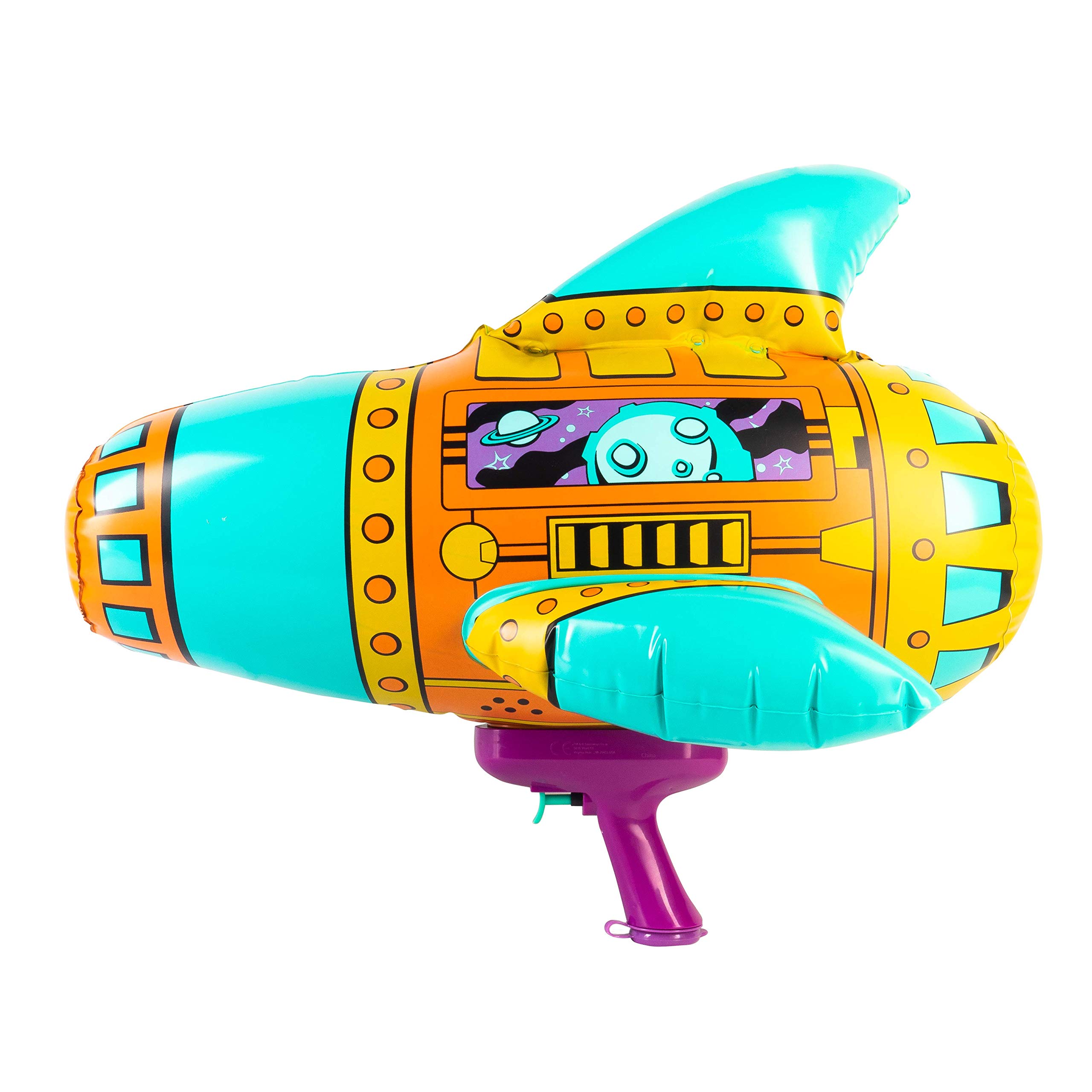 SwimWays Inflatable Space Water Blaster - Super Soaker Pool Toy for Kids & Adults, Fun Outdoor Water Gun for Summer Beach, Pool Parties & Backyard Games