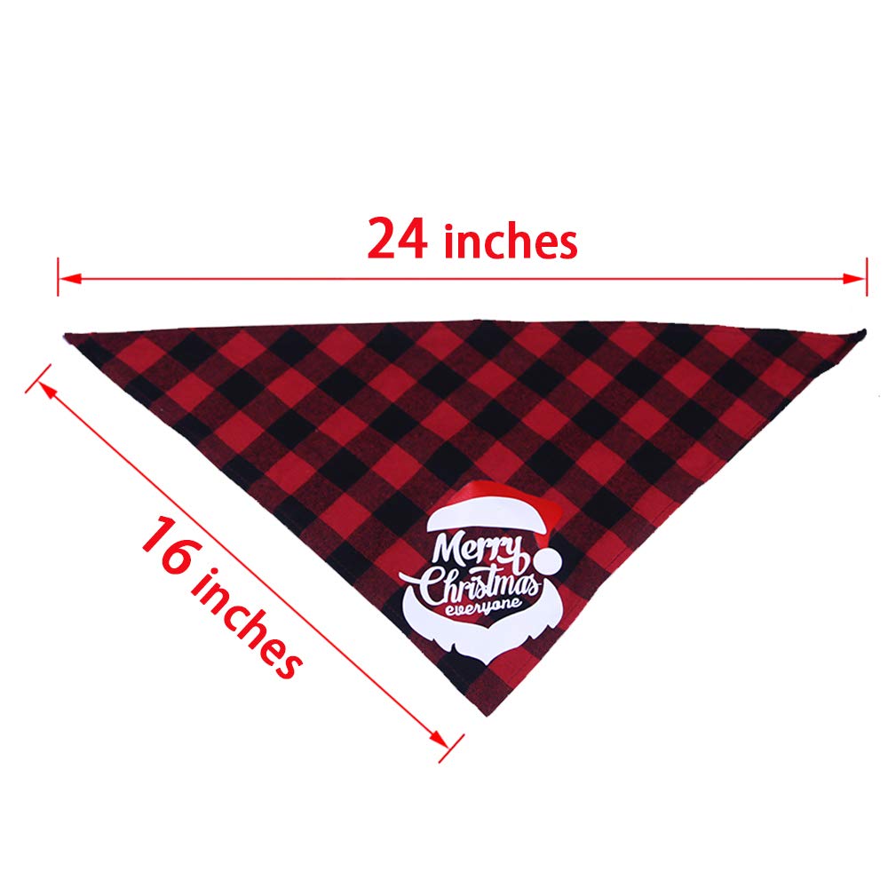 Bubblestar 4-Piece Christmas Dog Bandana Set with Reindeer Antlers Headband - Classic Buffalo Plaid Pet Scarf & Triangle Bibs for Small & Large Dogs - Perfect for Holiday Photos, Christmas Parties & Festive Pet Costumes