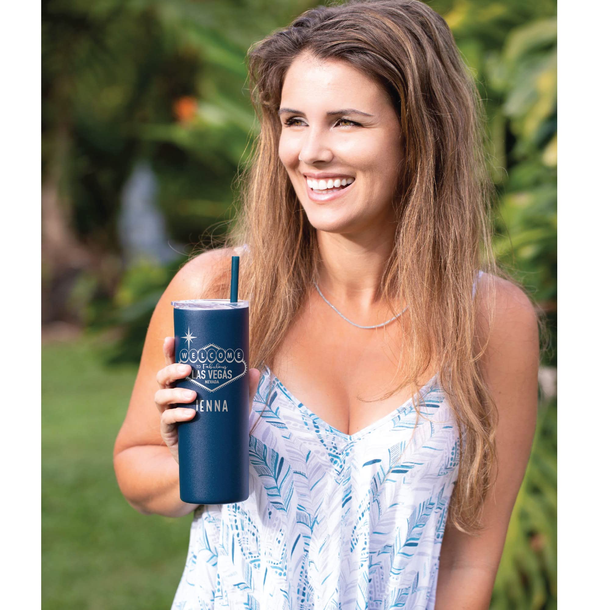 AVITO Personalized Las Vegas 20oz Stainless Steel Tumbler - Custom Laser Engraved Vacuum Insulated Coffee Cup - Perfect for Bachelorette Parties, Girls Trips & Travel - Keeps Drinks Hot/Cold for Hours