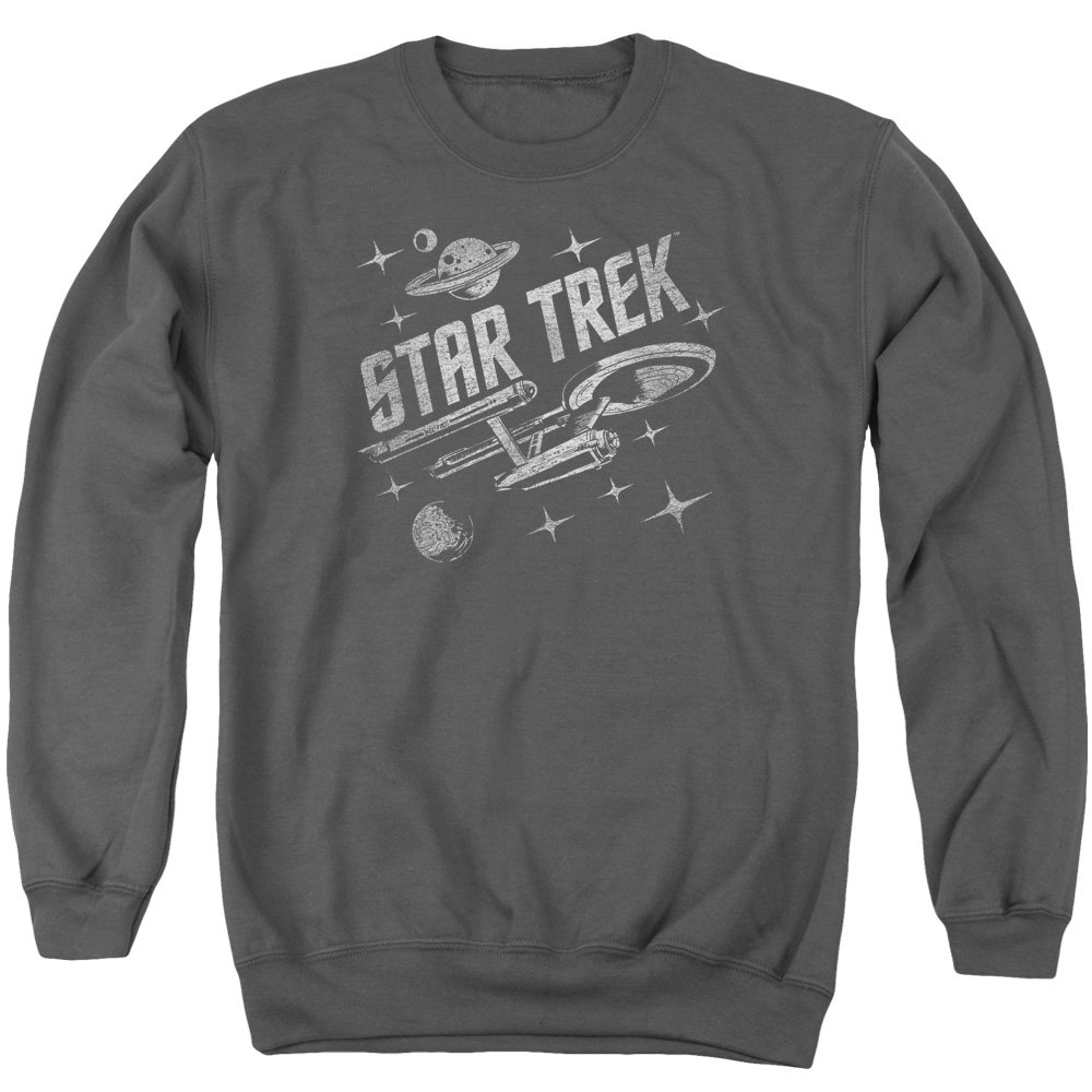 Star Trek Through Space Unisex Crewneck Sweatshirt for Men & Women | Sci-Fi TV Show Merchandise | Perfect for Cosplay, Conventions & Casual Wear
