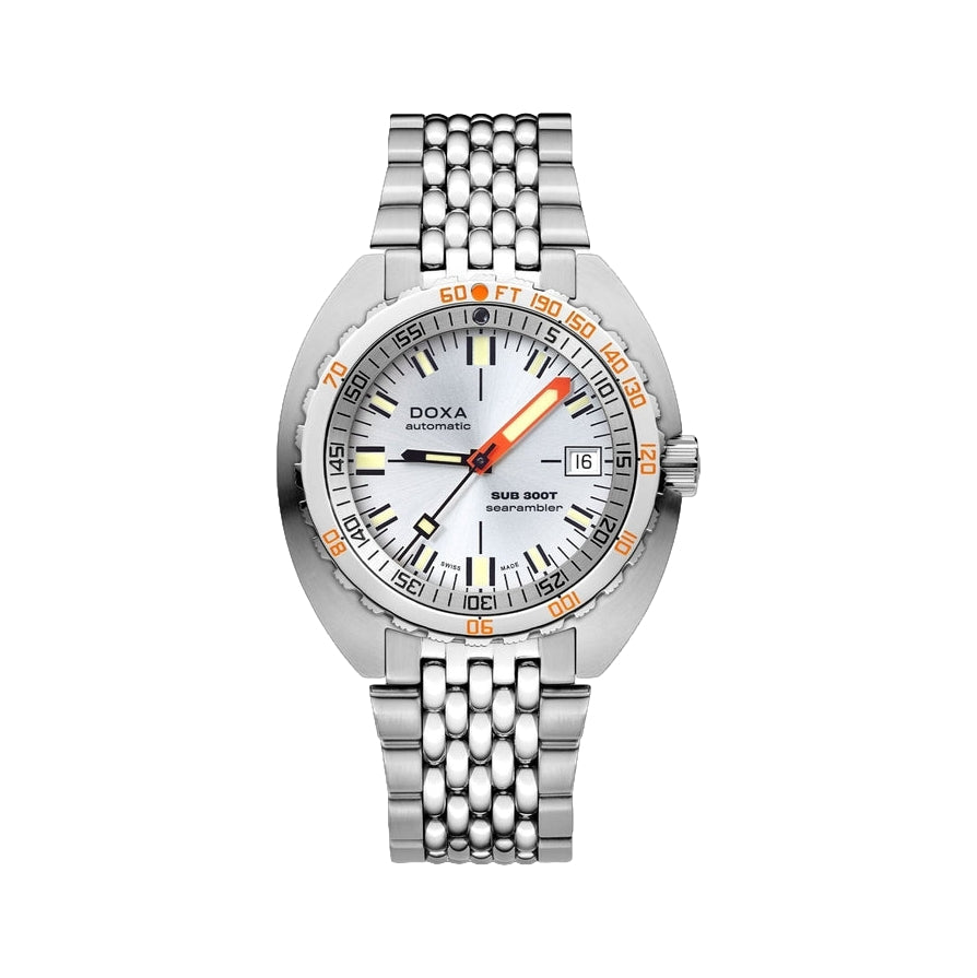SUB 300T Searambler 42.5mm Silver Stainless Steel Watch with Bracelet - Perfect for Diving, Swimming & Everyday Wear